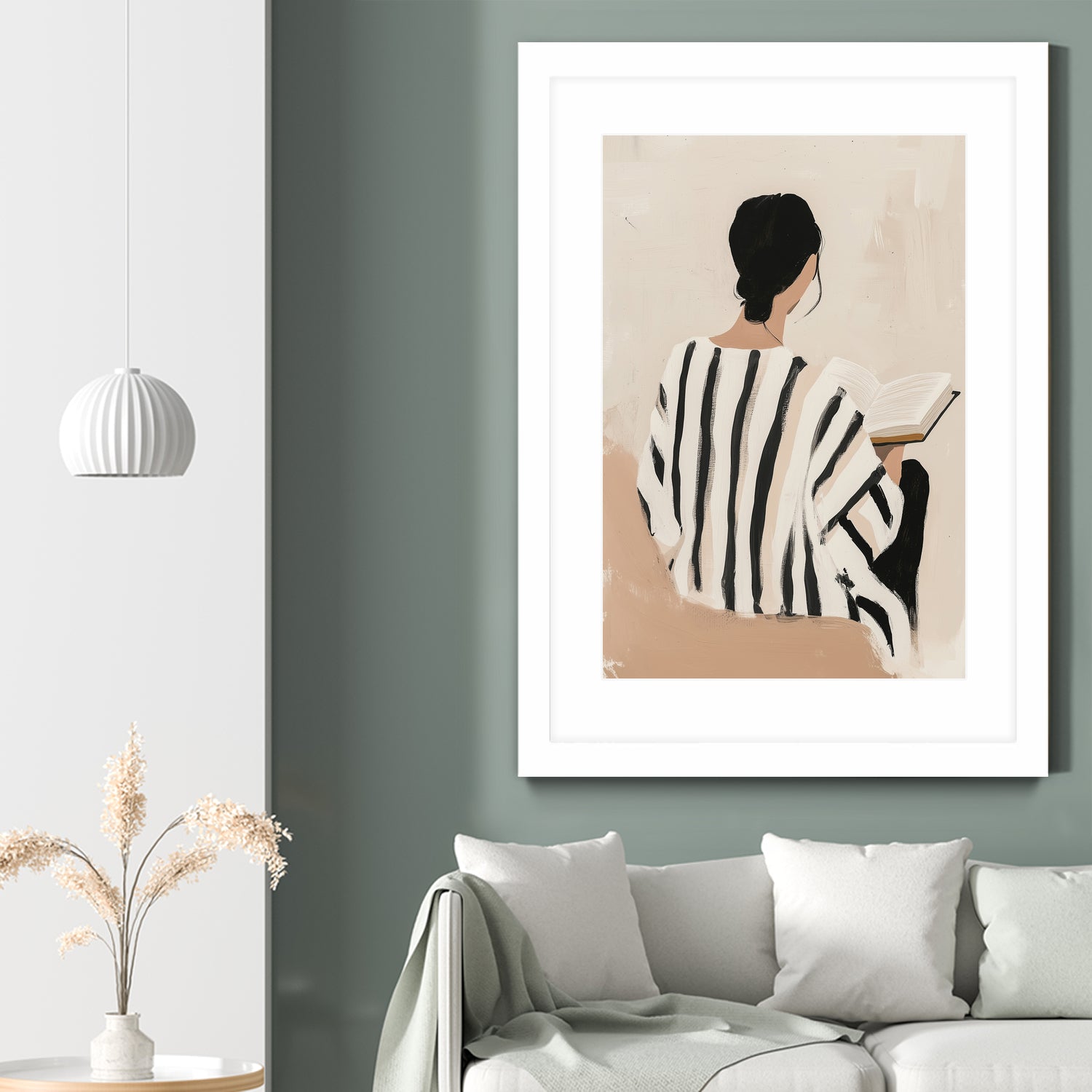 women reading by Mstudio on GIANT ART - beige figurative