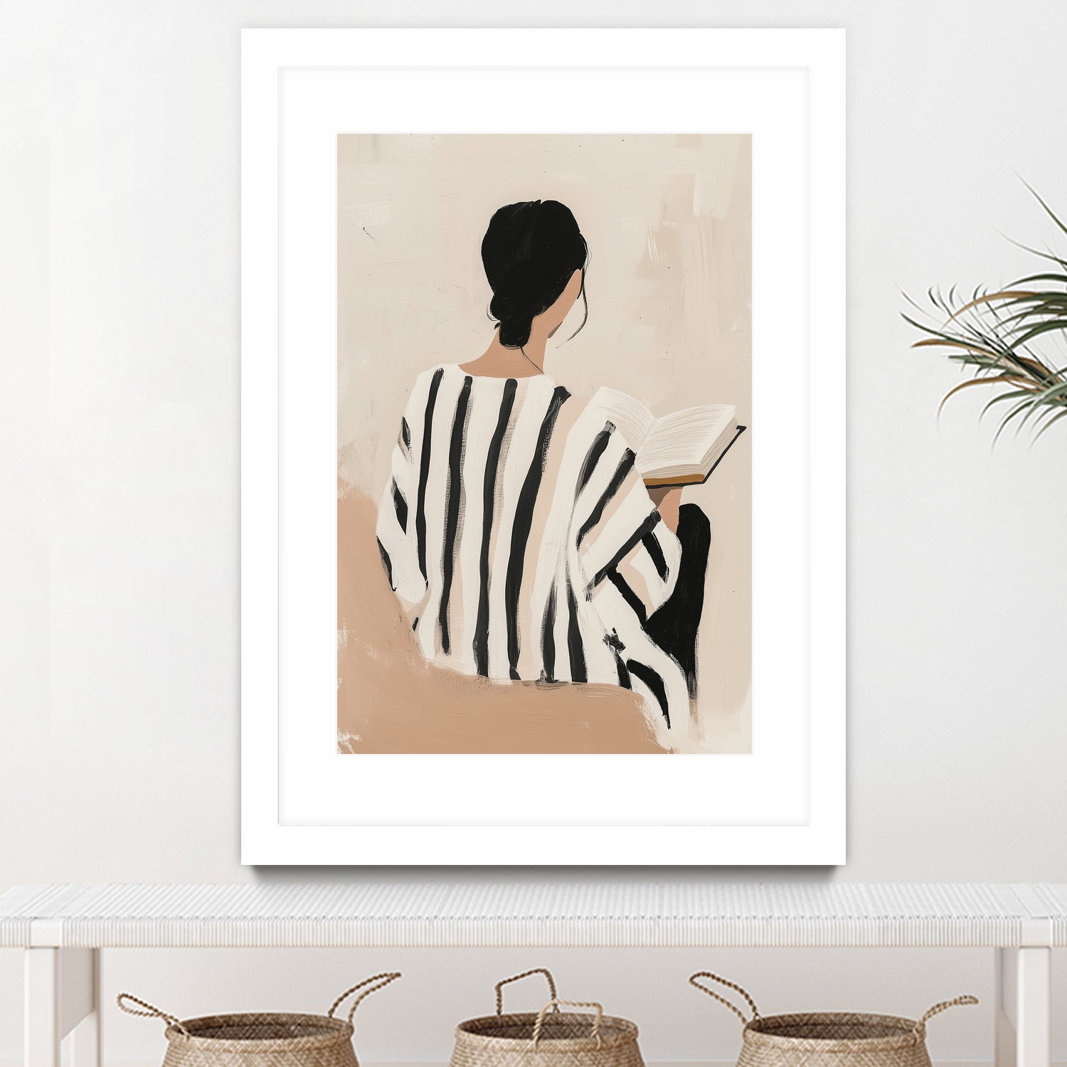 women reading by Mstudio on GIANT ART - beige figurative