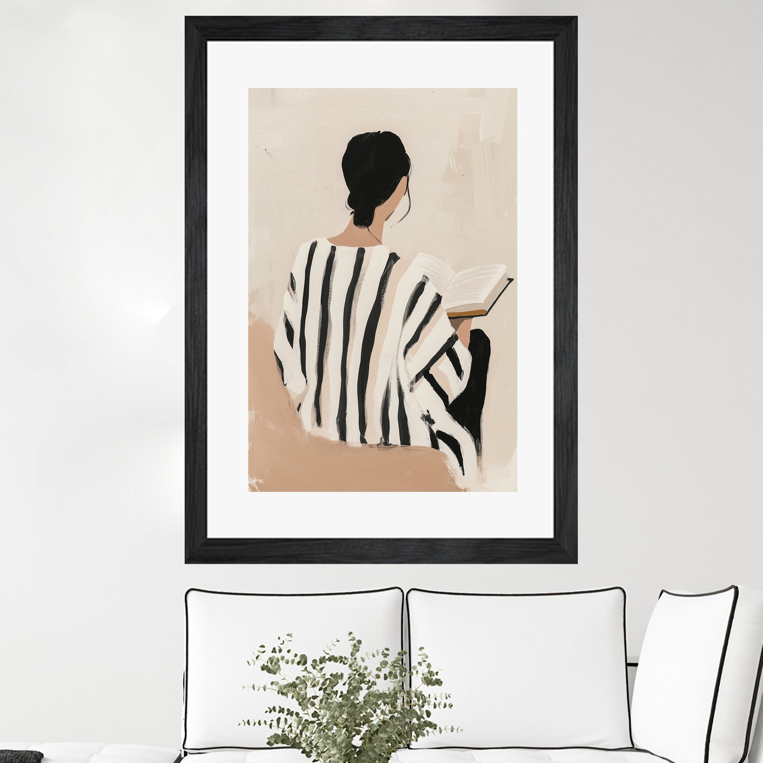 women reading by Mstudio on GIANT ART - beige figurative