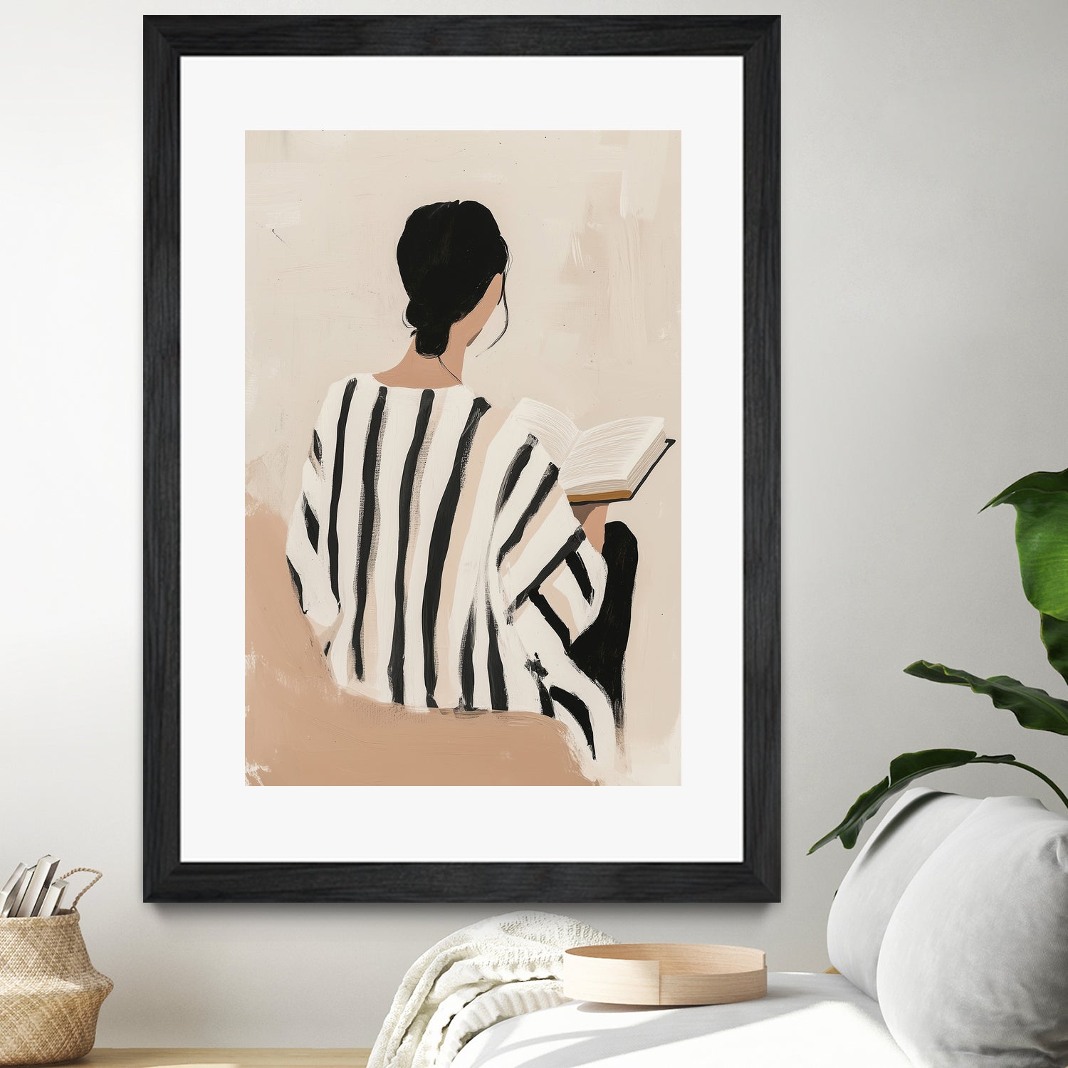 women reading by Mstudio on GIANT ART - beige figurative