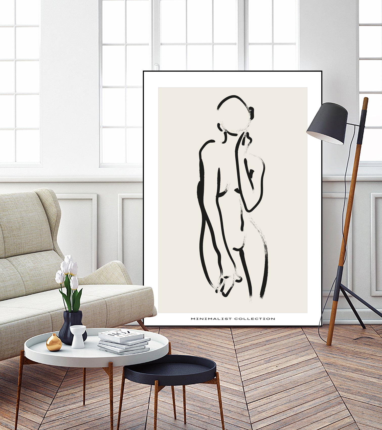 Nude no.2 by M Studio on GIANT ART - beige figurative woman