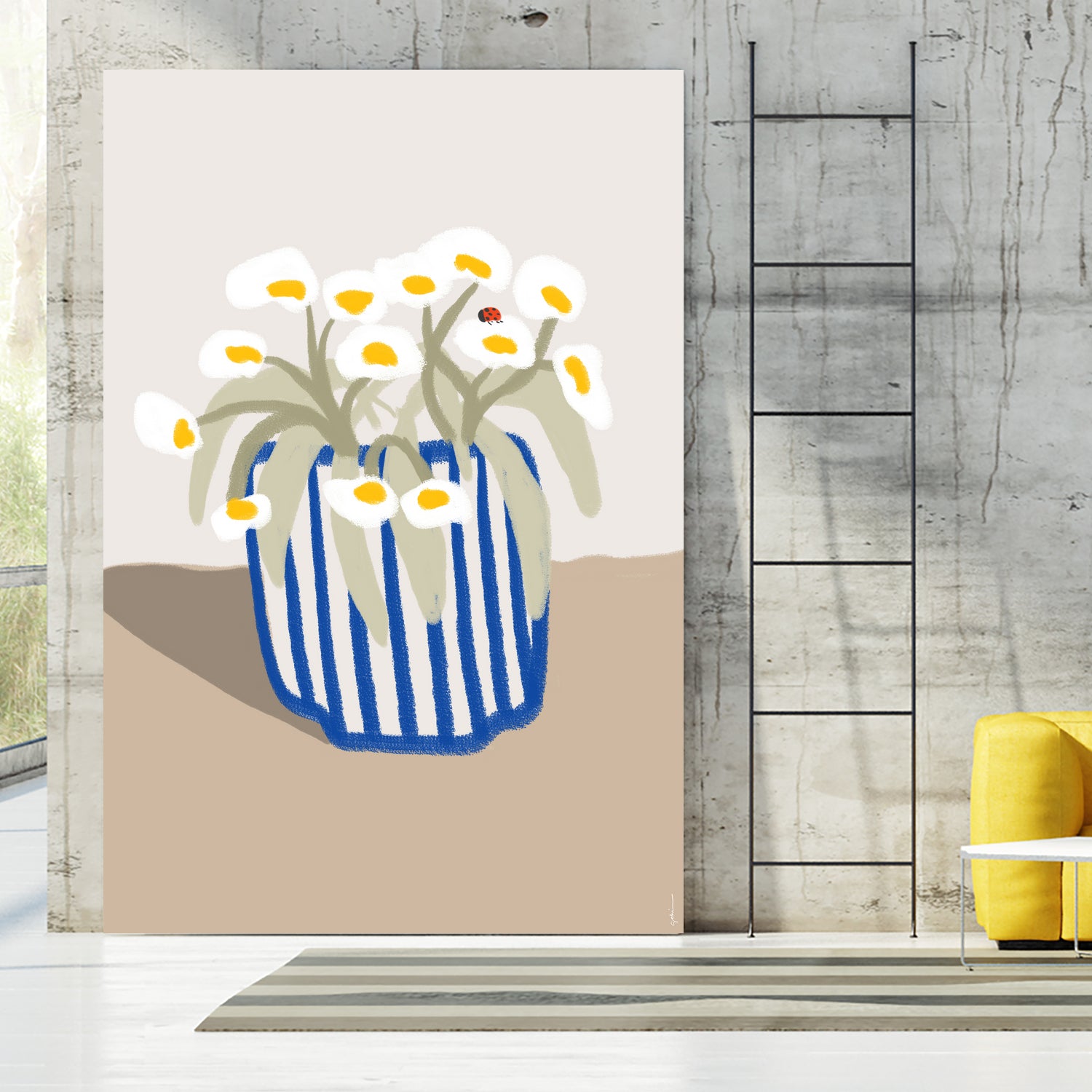 Vase printanier by M Studio on GIANT ART - blue floral flowers