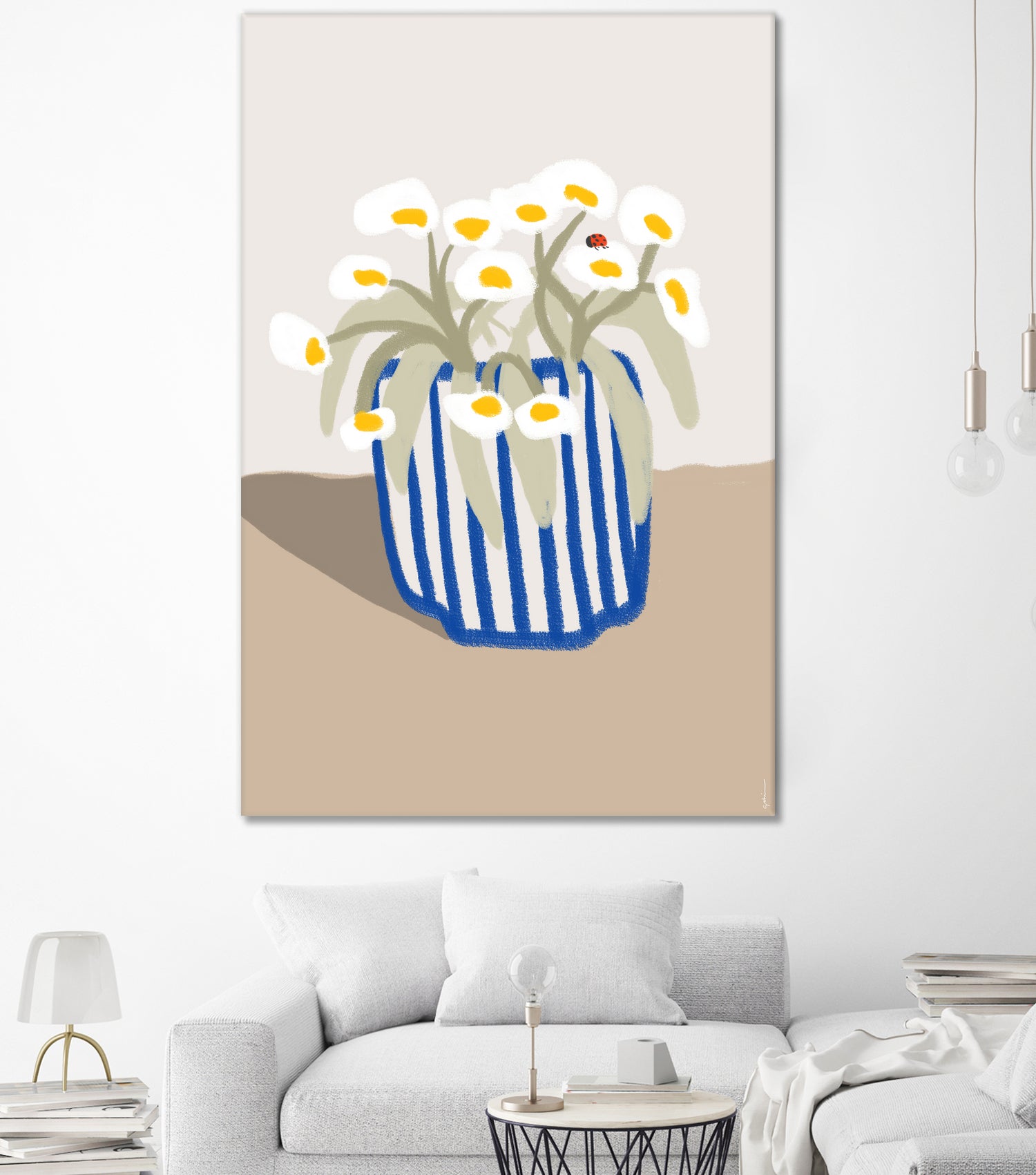 Vase printanier by M Studio on GIANT ART - blue floral flowers