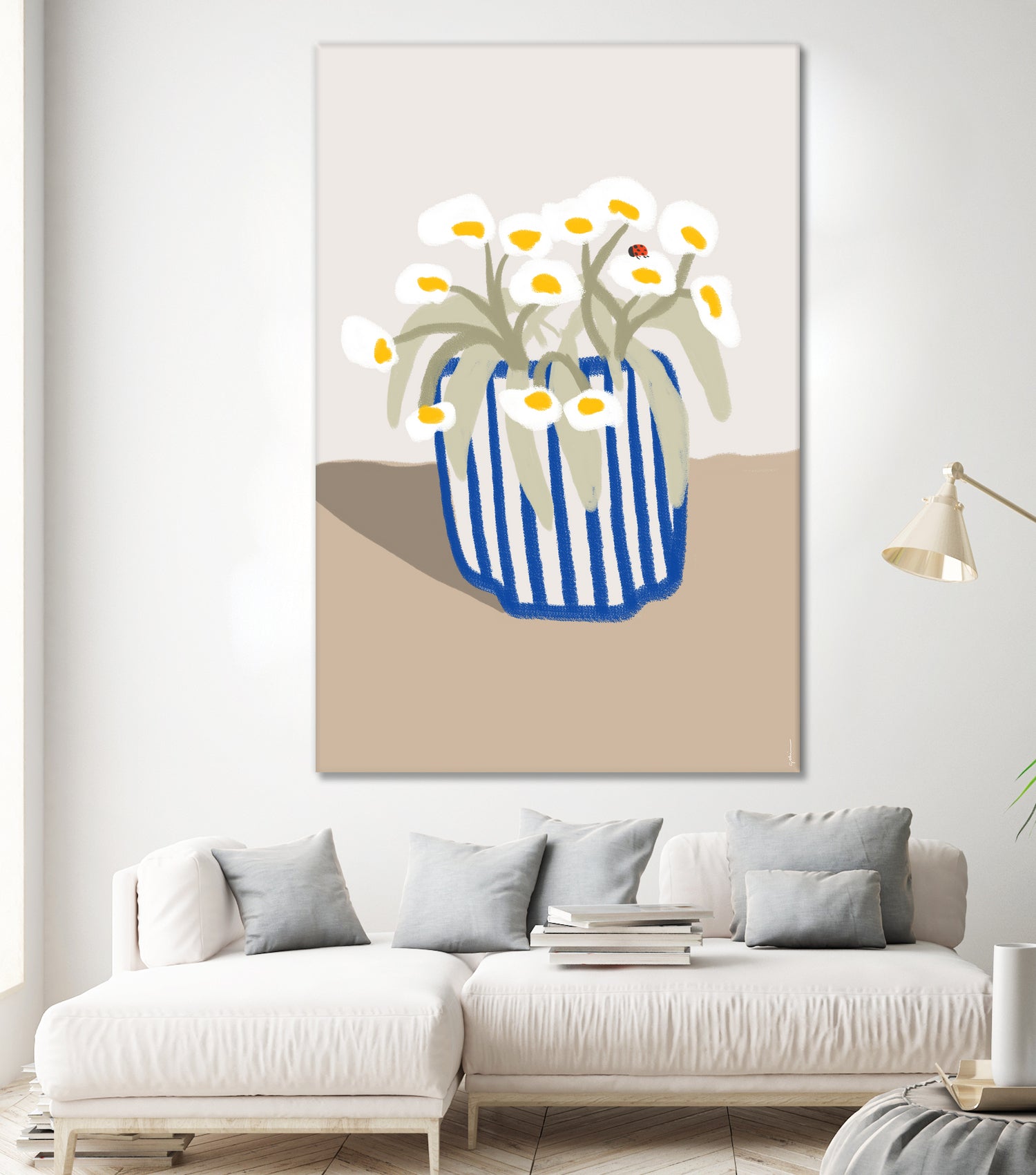 Vase printanier by M Studio on GIANT ART - blue floral flowers