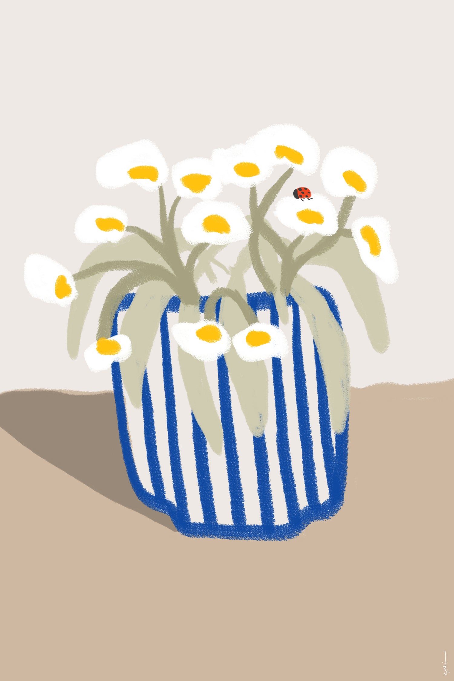 Vase printanier by M Studio on GIANT ART - blue floral flowers