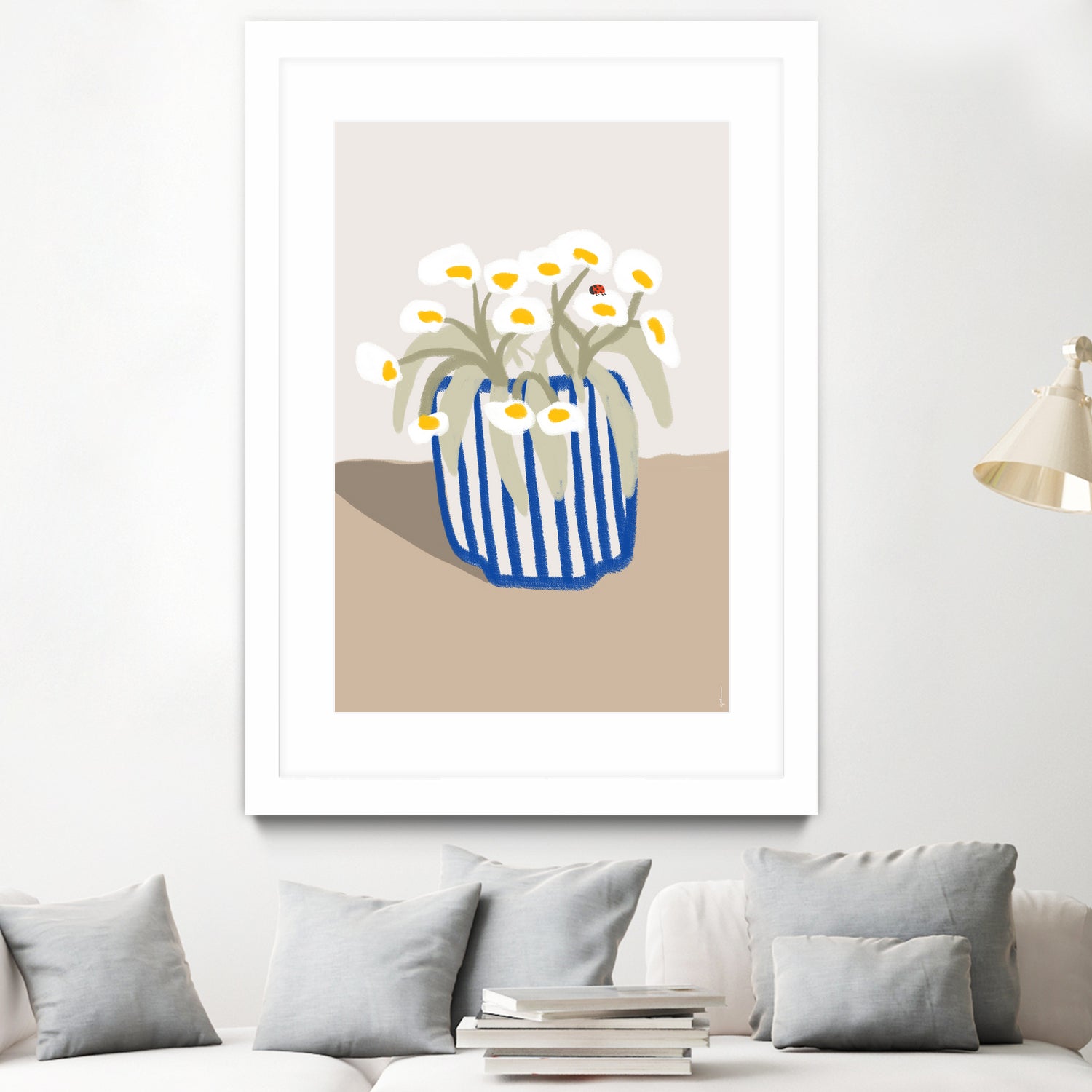 Vase printanier by M Studio on GIANT ART - blue floral flowers