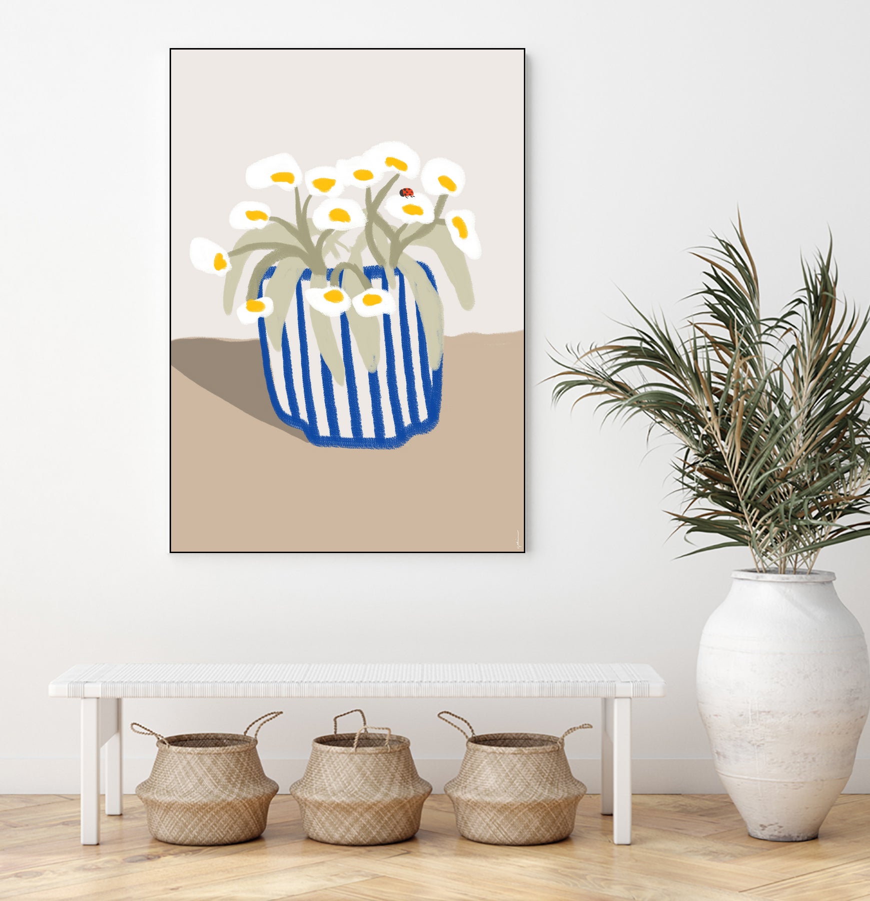 Vase printanier by M Studio on GIANT ART - blue floral flowers