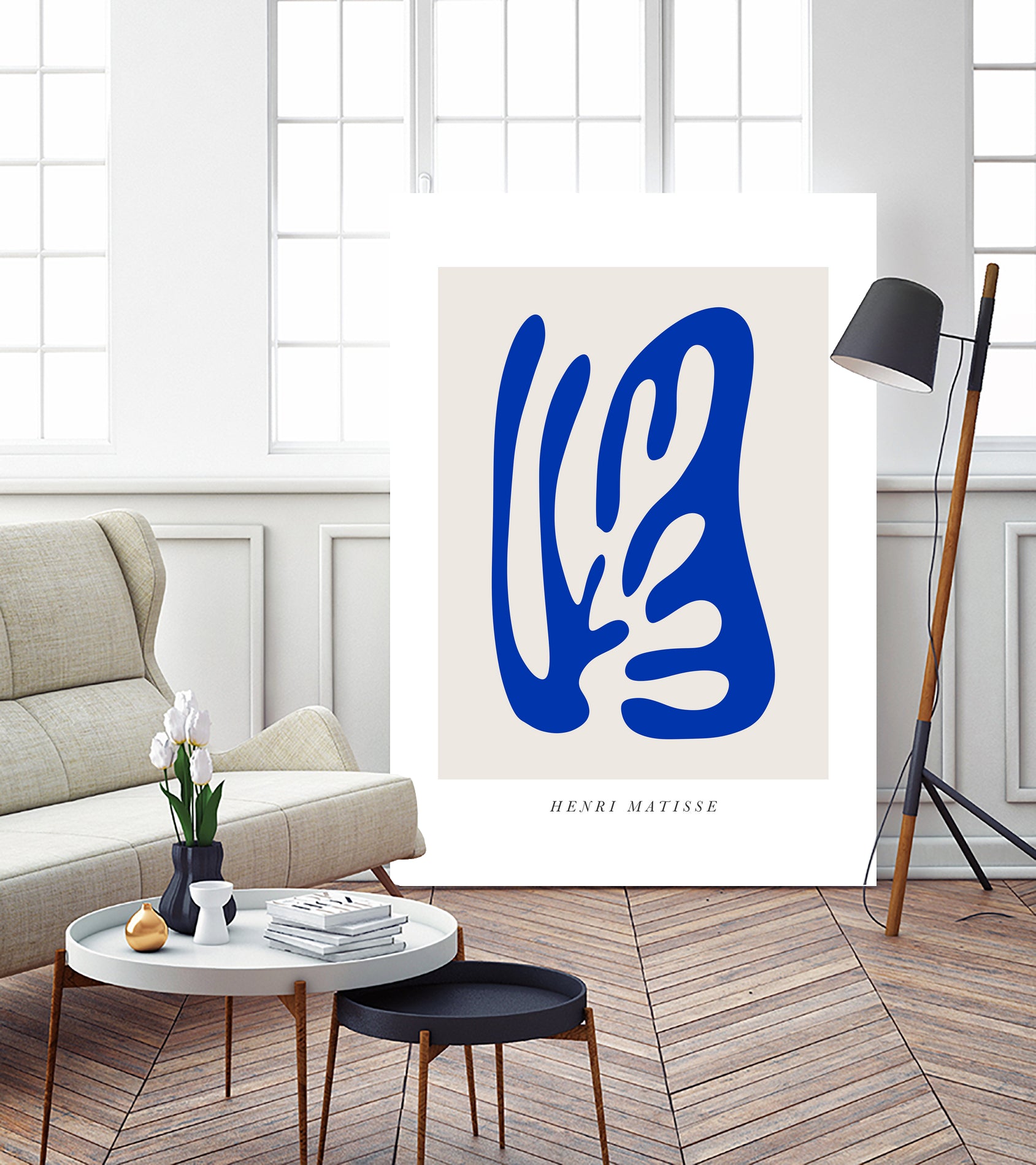 Papiers Découpés by Matisse on GIANT ART - blue modern framed canvas