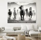 Run by M Studio on GIANT ART - white black and white  horse
