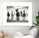 Run by M Studio on GIANT ART - white black and white  horse