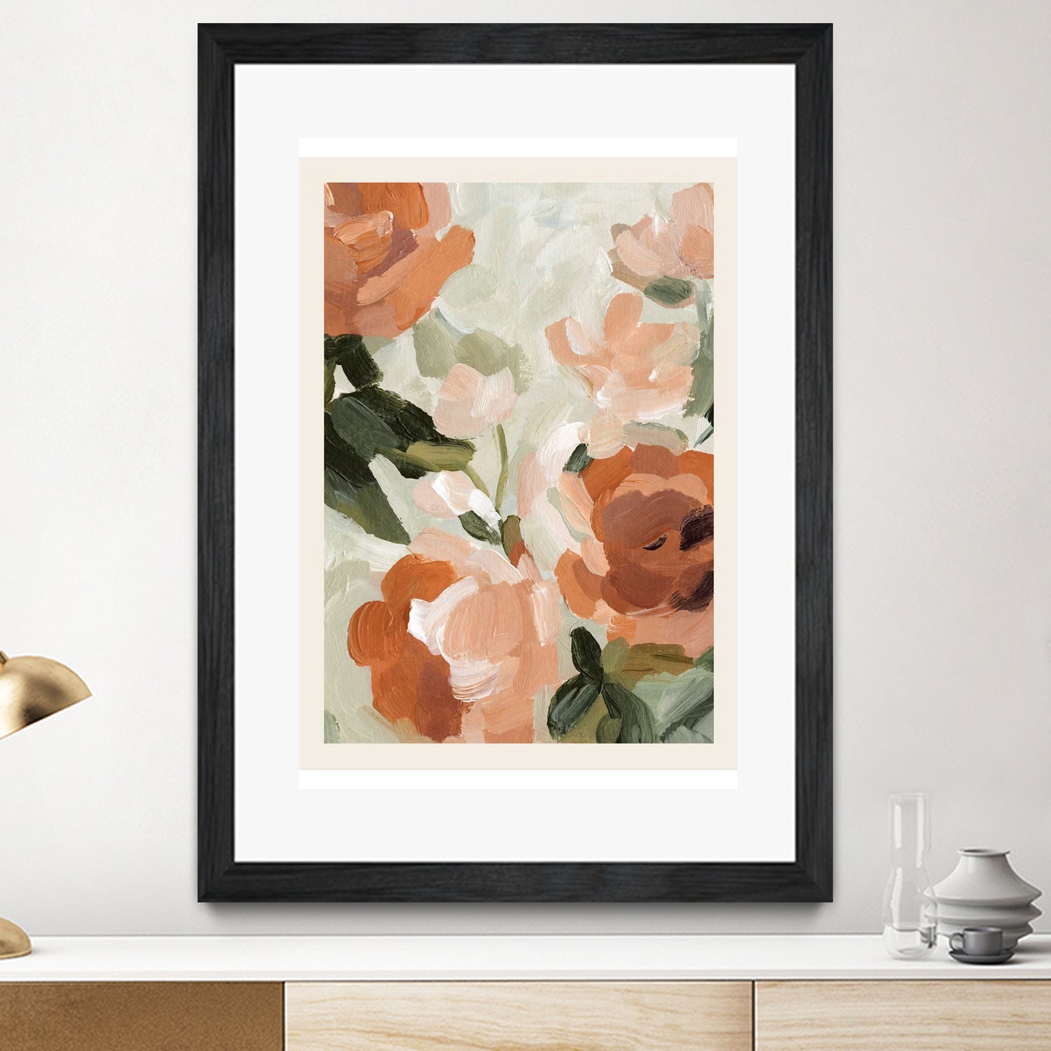 Autumn Blossom by M Studio on GIANT ART - green botanical flowers