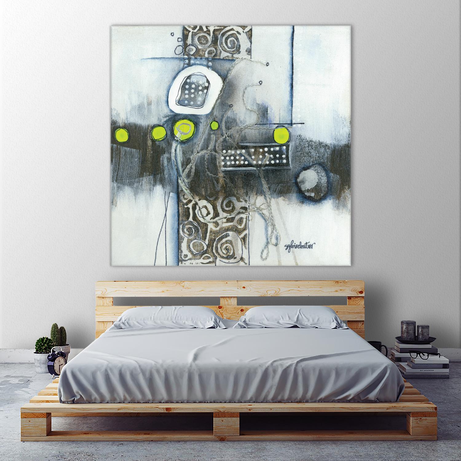 Du fil à retordre by Sylvie cloutier on GIANT ART - green abstract