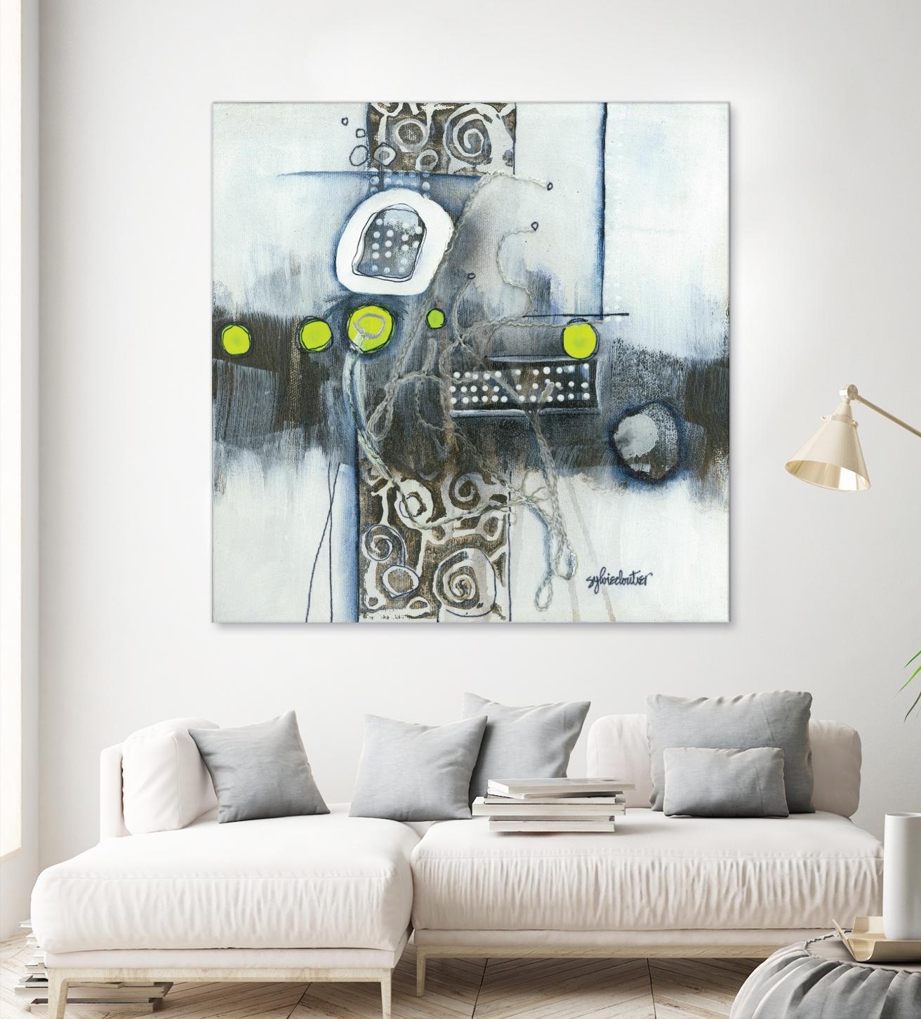 Du fil à retordre by Sylvie cloutier on GIANT ART - green abstract