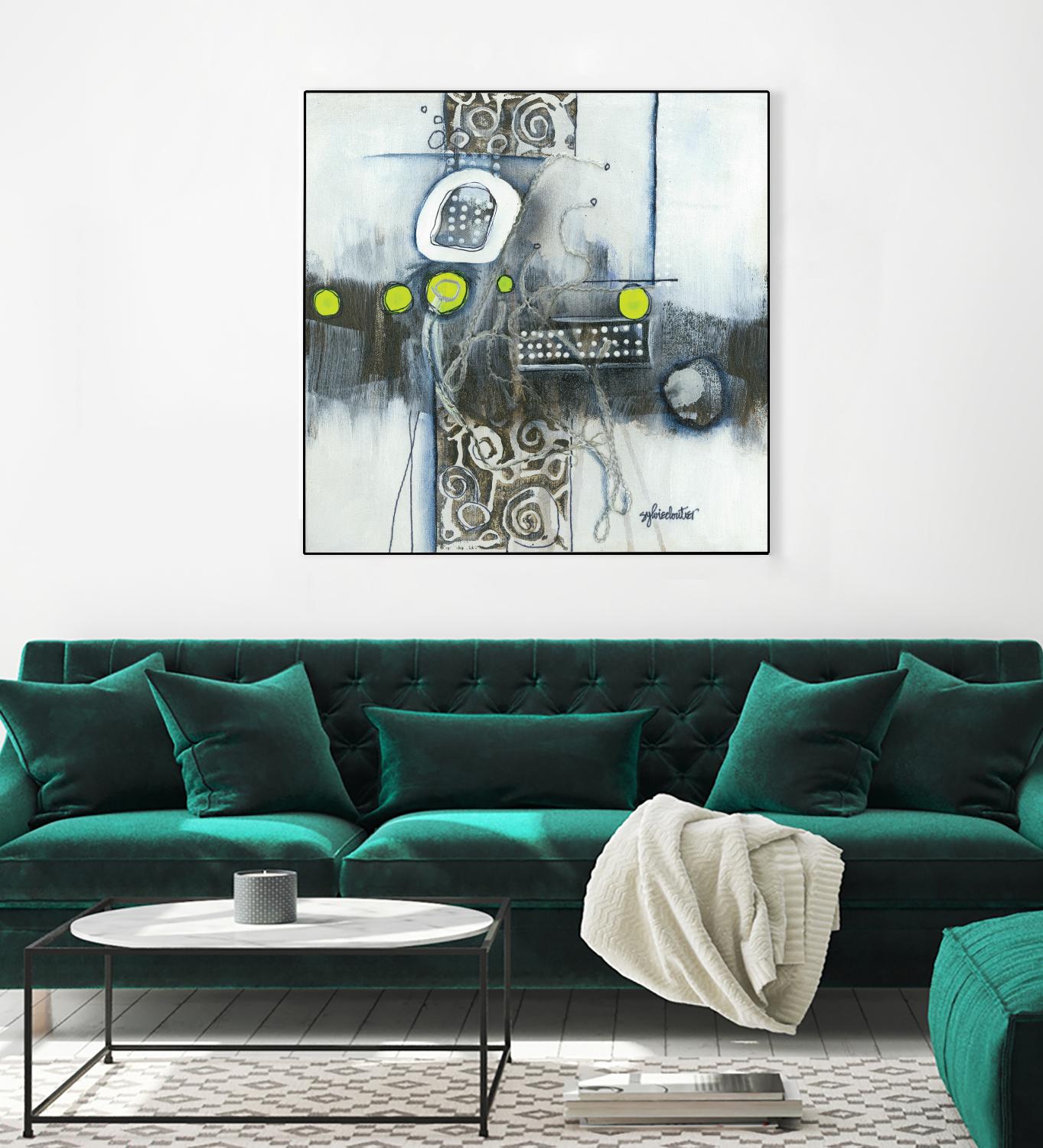 Du fil à retordre by Sylvie cloutier on GIANT ART - green abstract