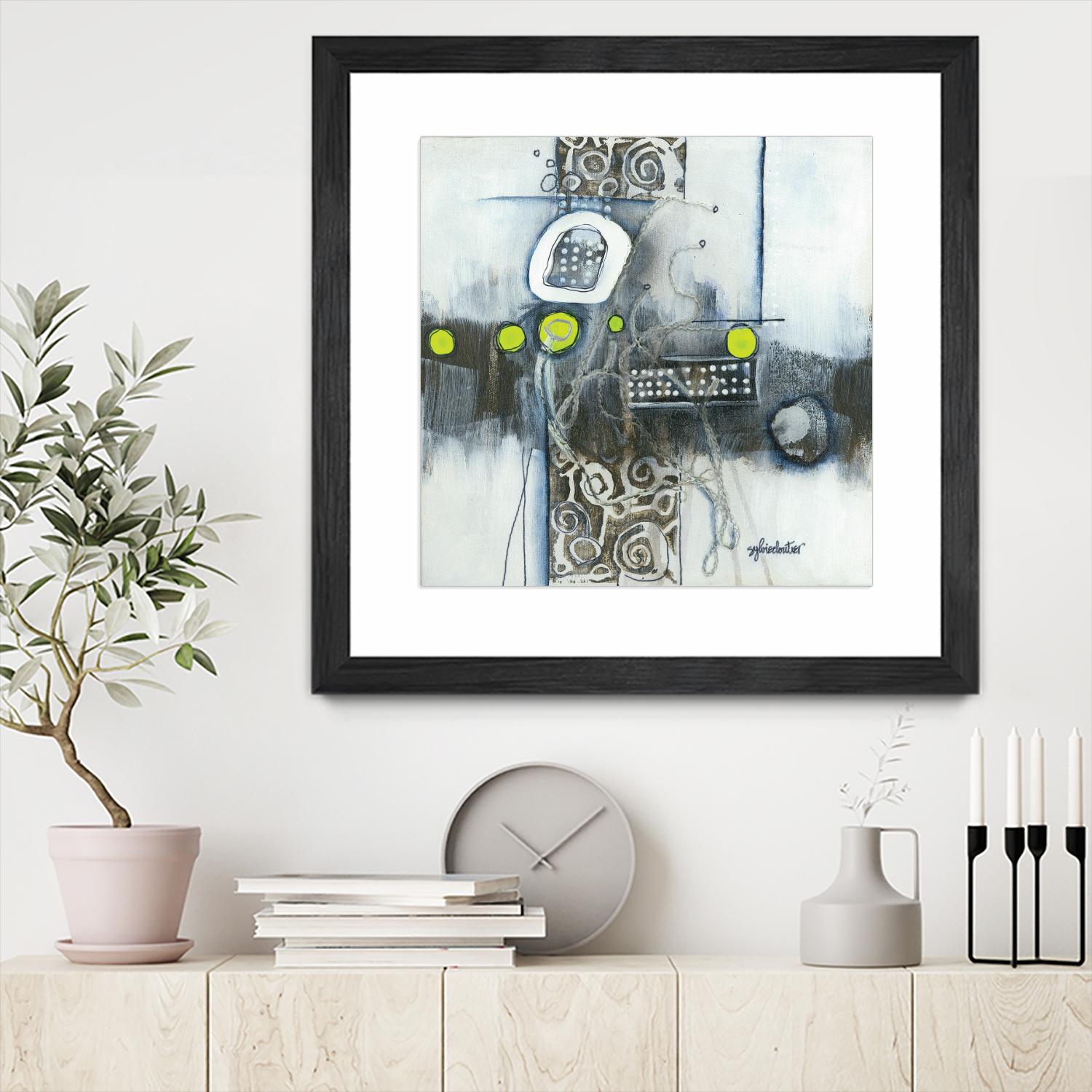 Du fil à retordre by Sylvie cloutier on GIANT ART - green abstract