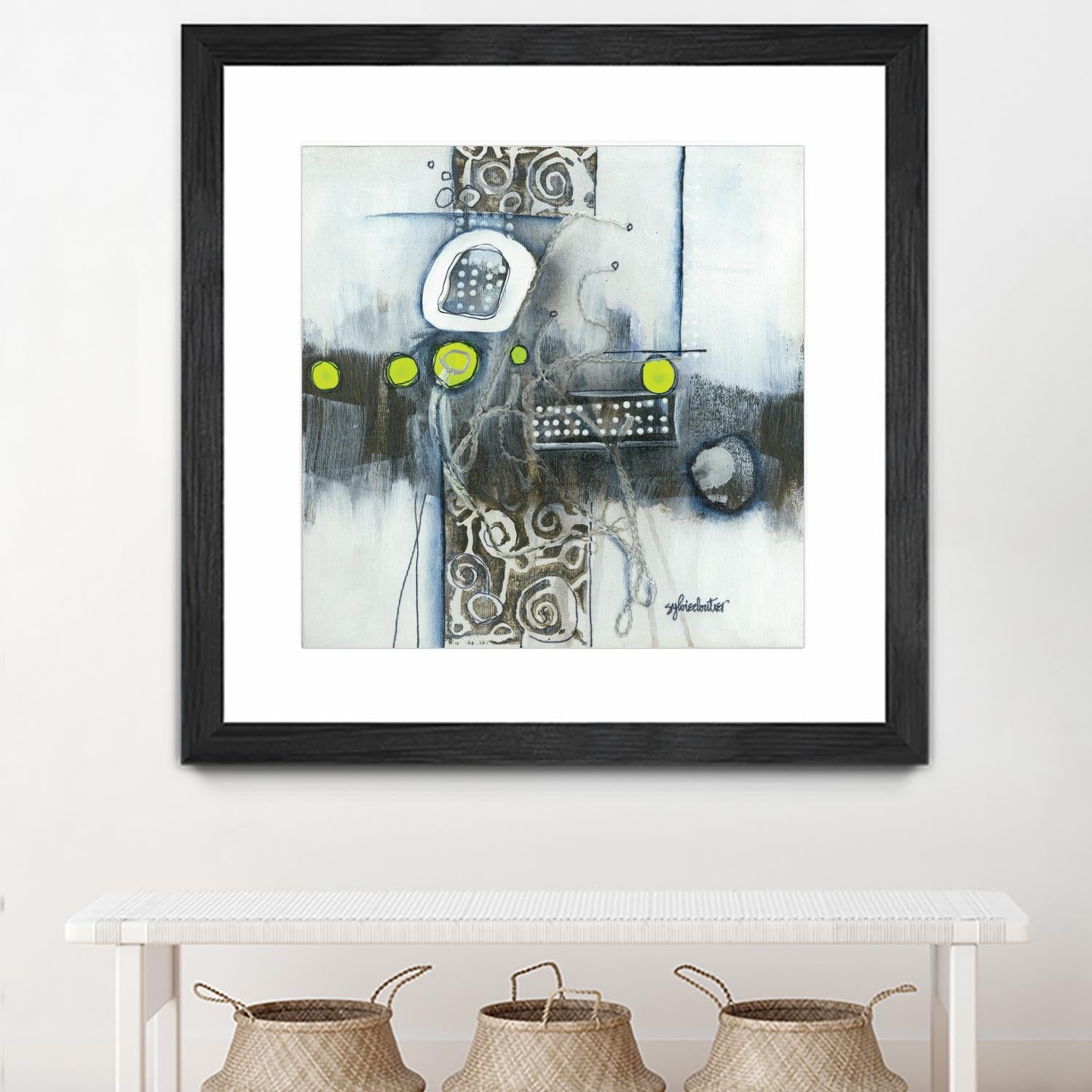 Du fil à retordre by Sylvie cloutier on GIANT ART - green abstract