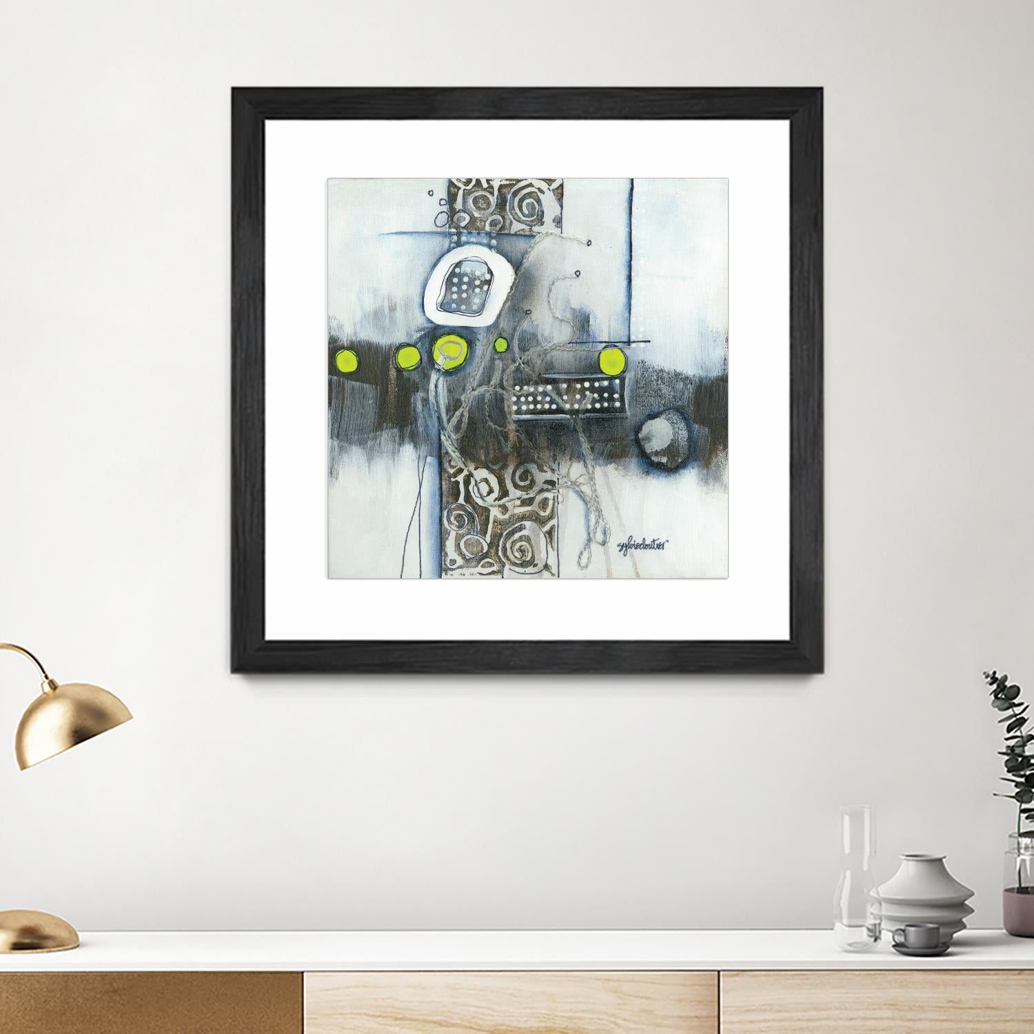 Du fil à retordre by Sylvie cloutier on GIANT ART - green abstract