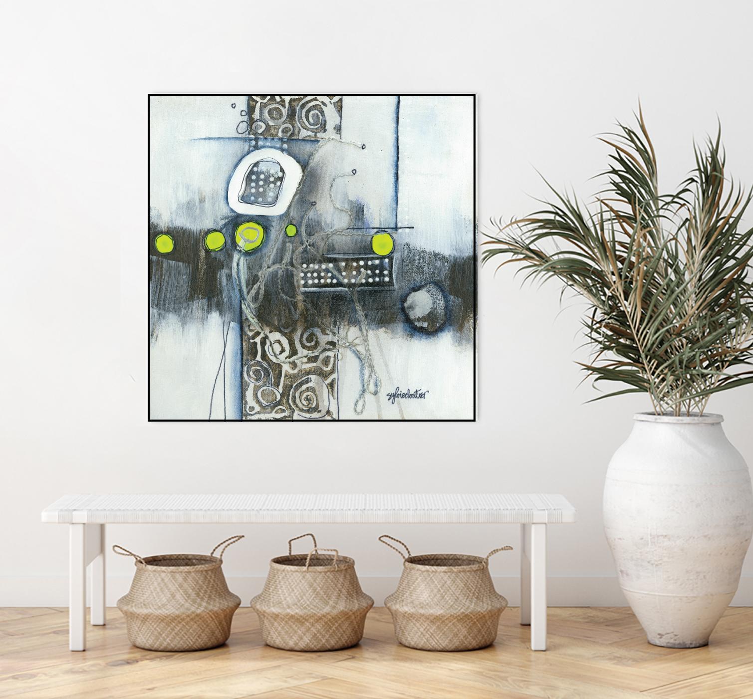 Du fil à retordre by Sylvie cloutier on GIANT ART - green abstract