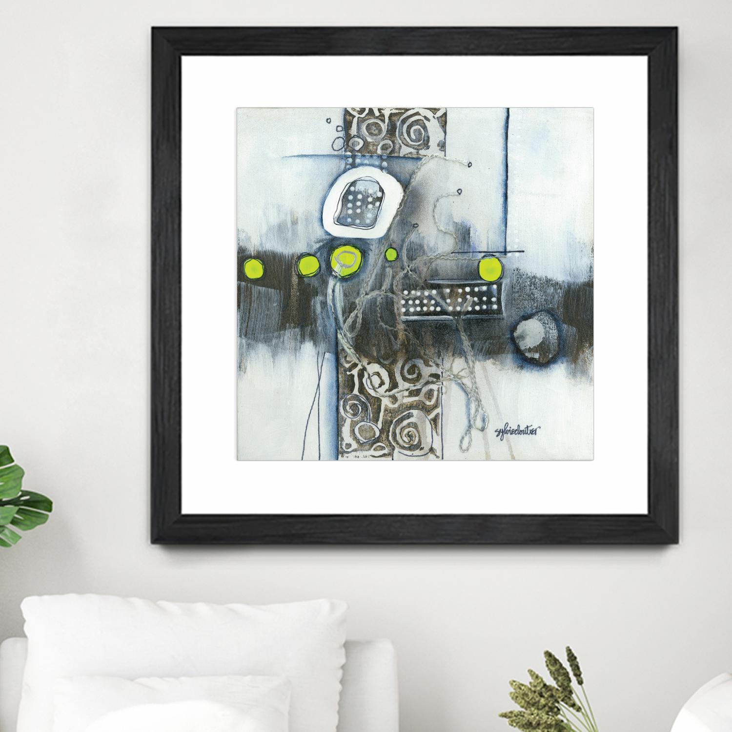 Du fil à retordre by Sylvie cloutier on GIANT ART - green abstract