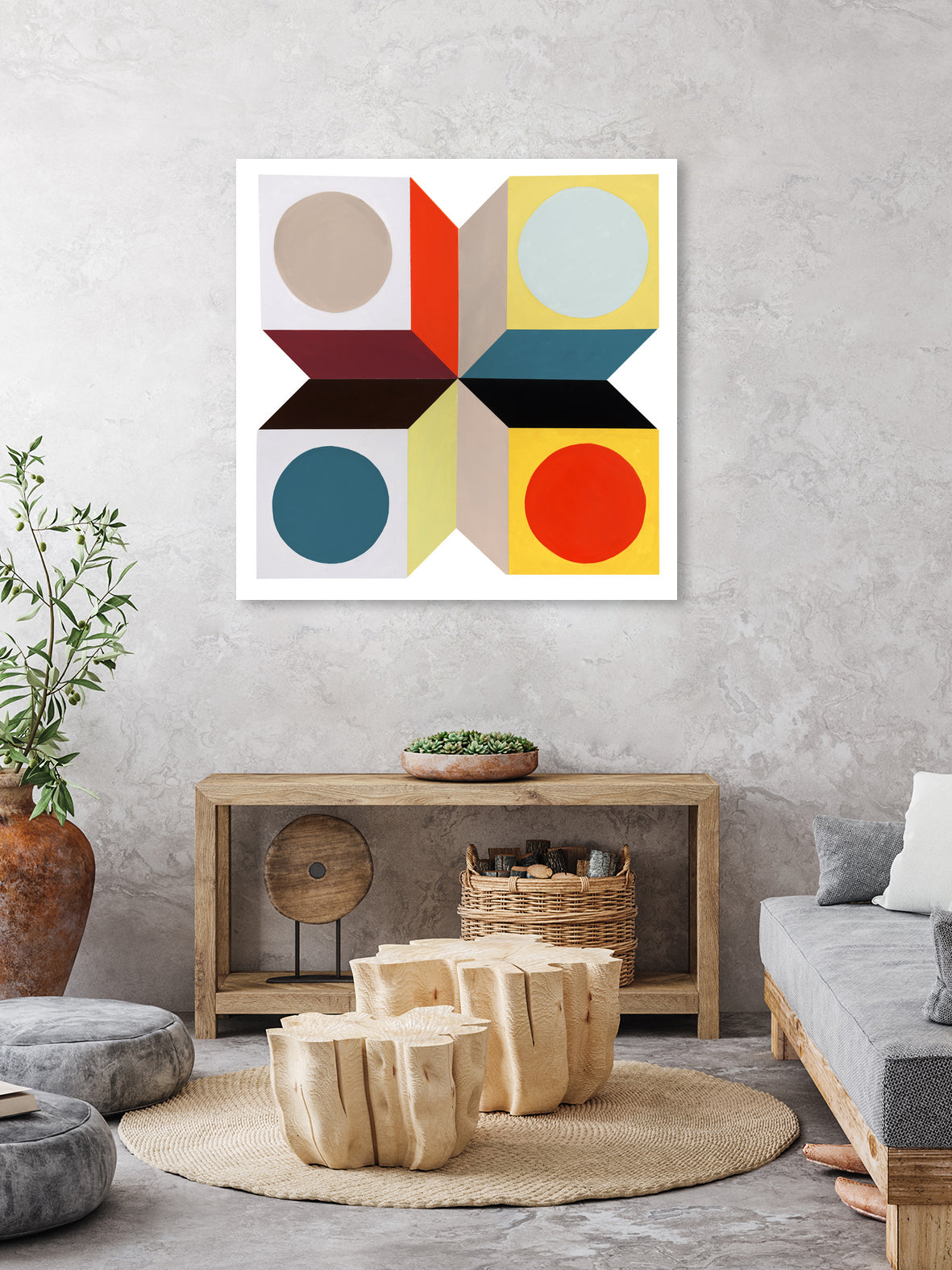 Rubik I by Daleno Art on GIANT ART - red absrtact