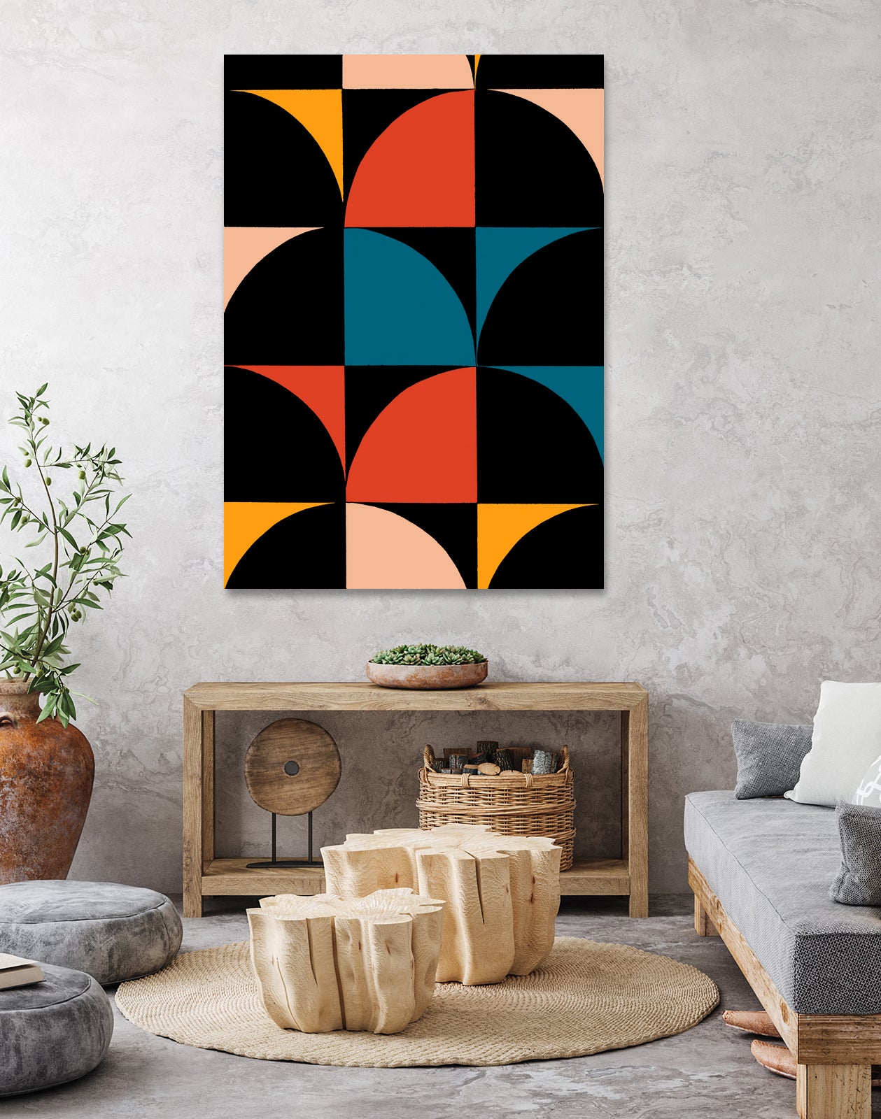 Monochrome Patterns 9 in Multi by NM Studio on GIANT ART - red abstract pattern