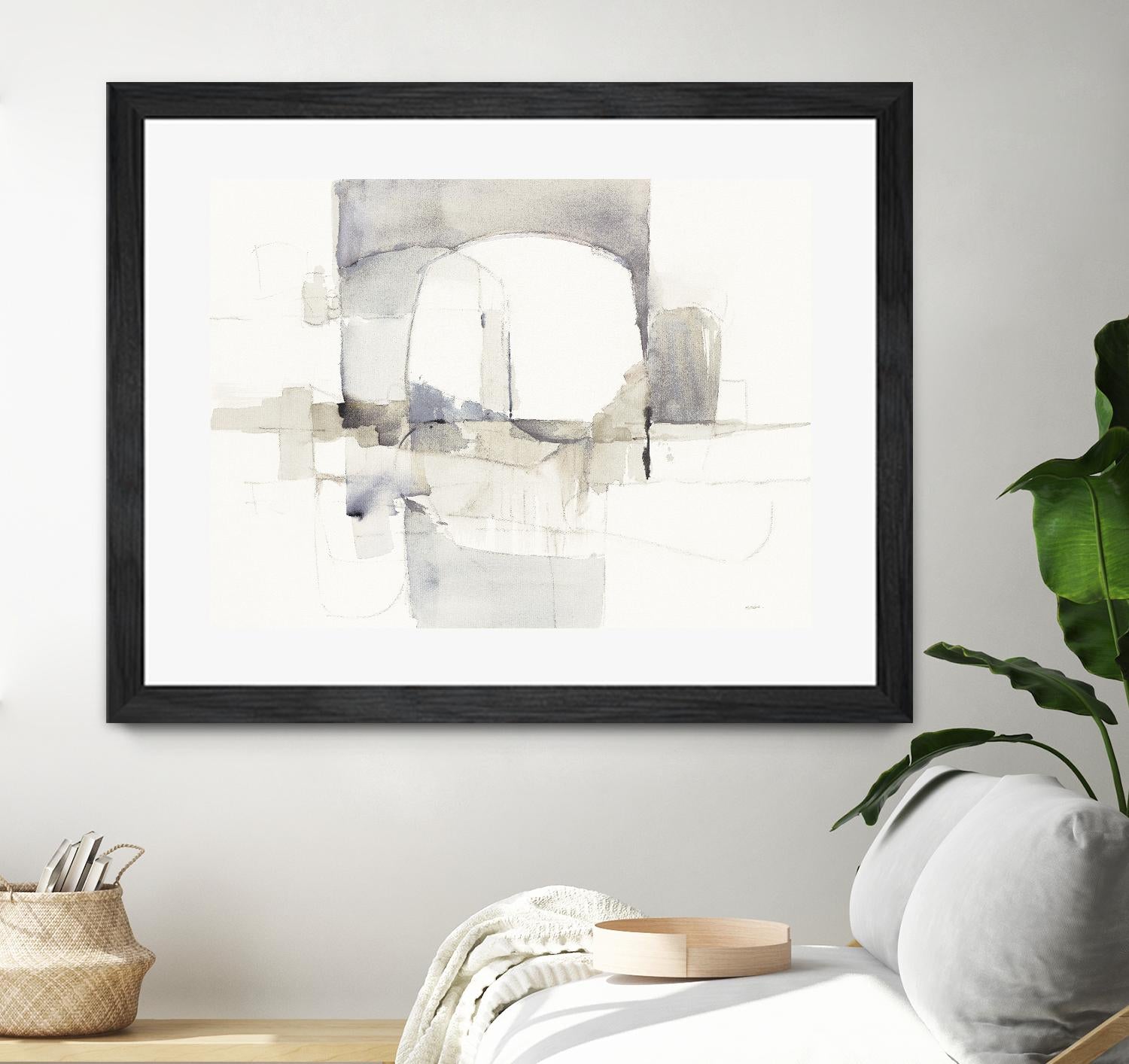 Improvisation I Gray by Mike Schick on GIANT ART - white watercolour soft abstract