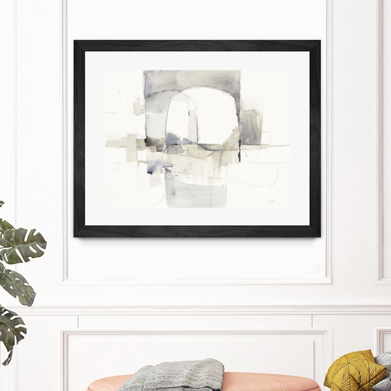 Improvisation I Gray by Mike Schick on GIANT ART - white watercolour soft abstract