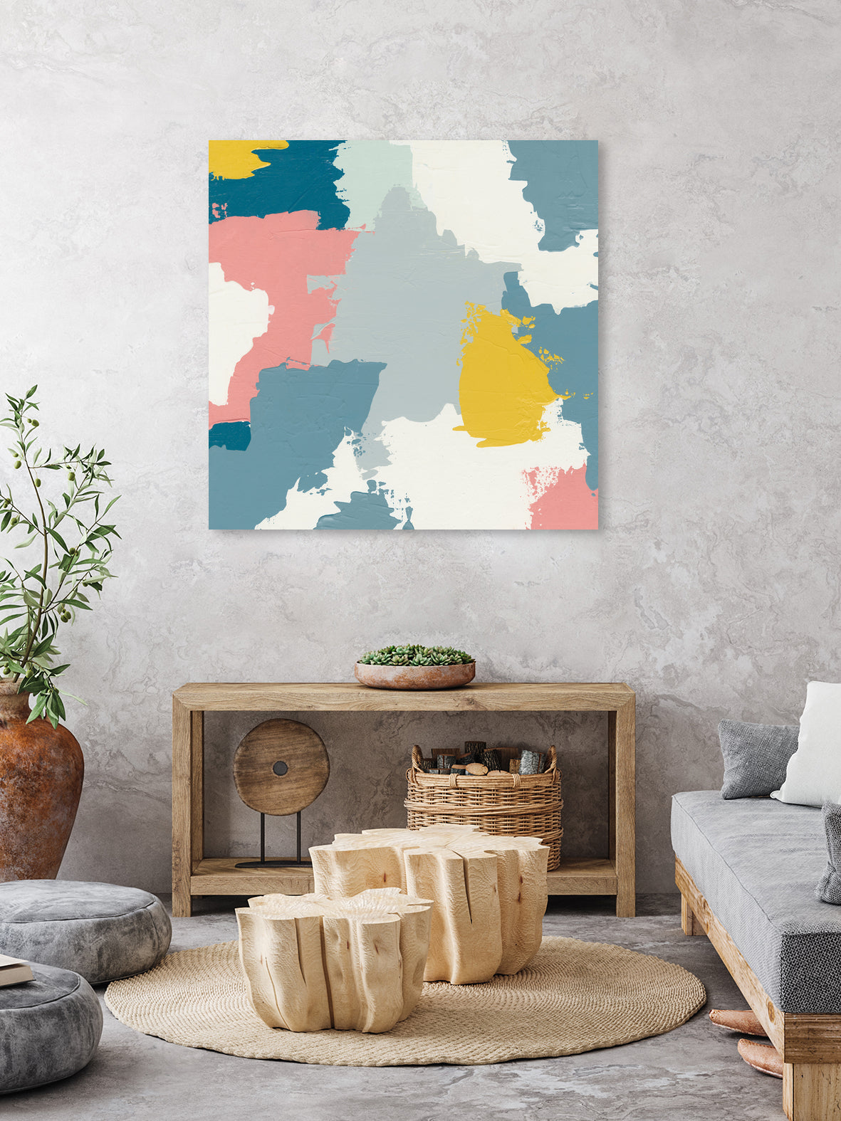 Happy II by Moira Hershey on GIANT ART - blue abstract