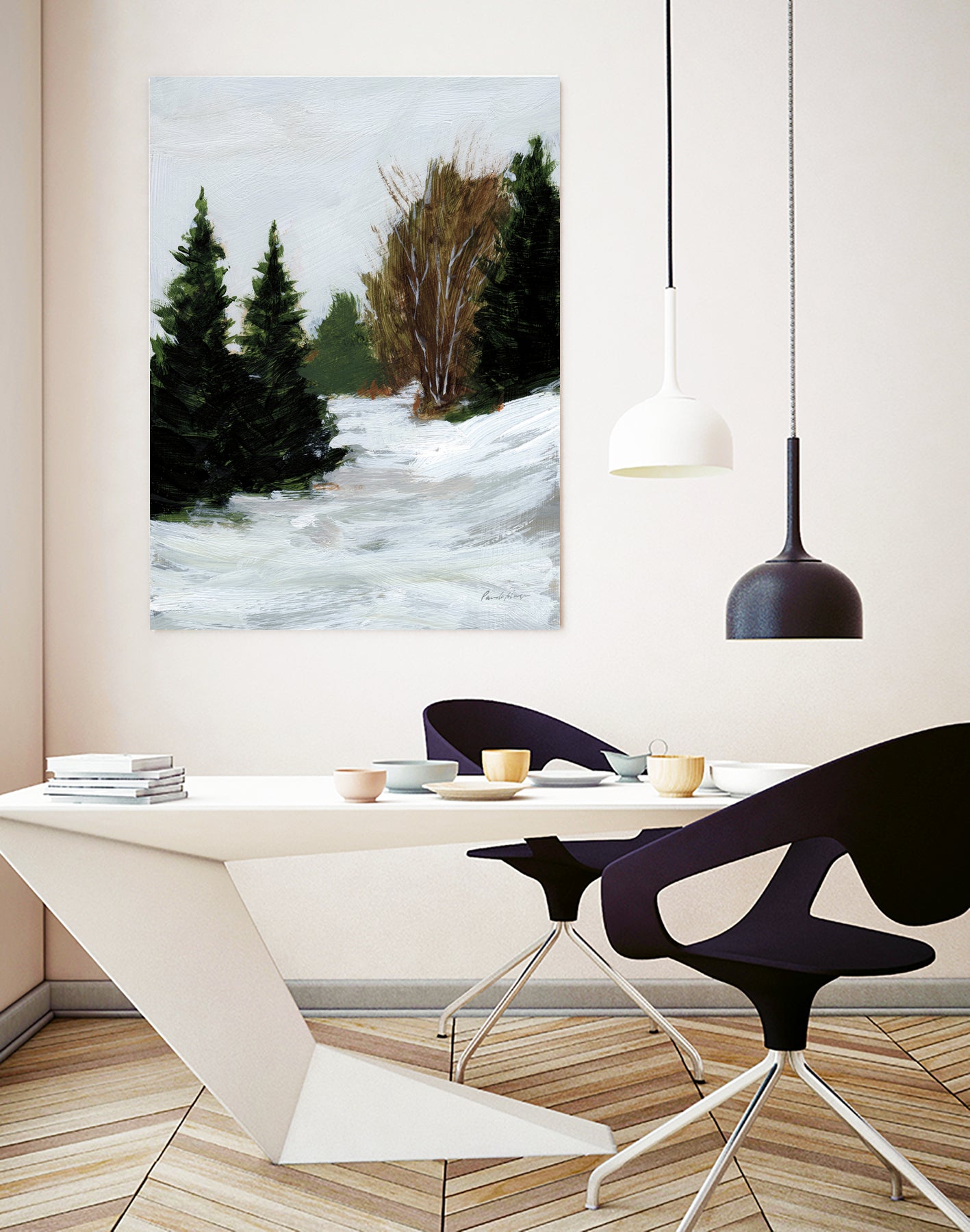 Winter on Grand Mesa by Pamela Munger on GIANT ART - gray brown