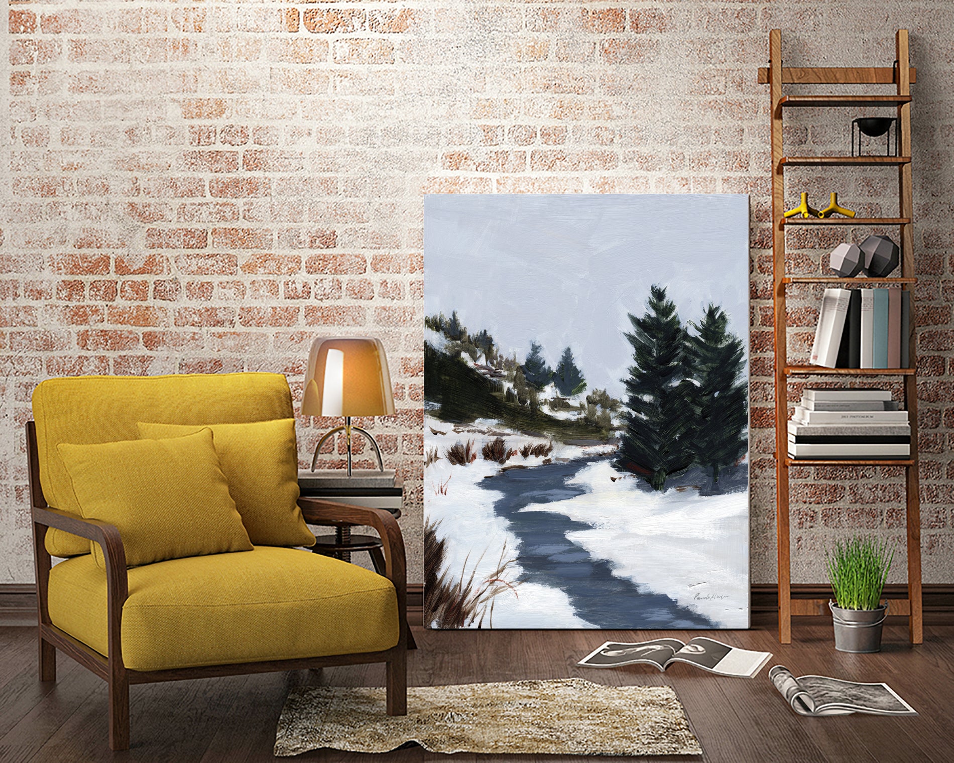 Winter Trails by Pamela Munger on GIANT ART - brown landscape