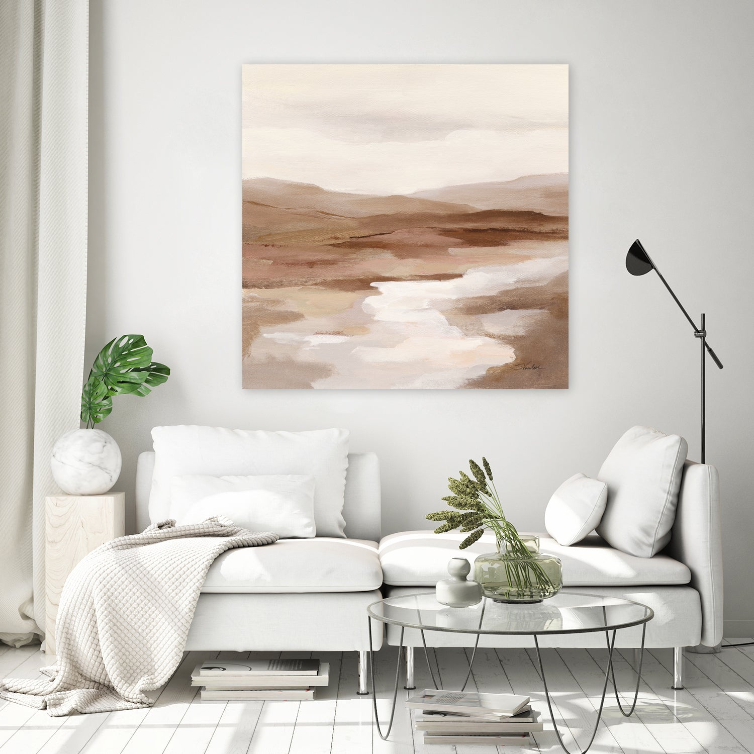 Cinnamon Riverbank I Light by Silvia Vassileva on GIANT ART - banks abstract