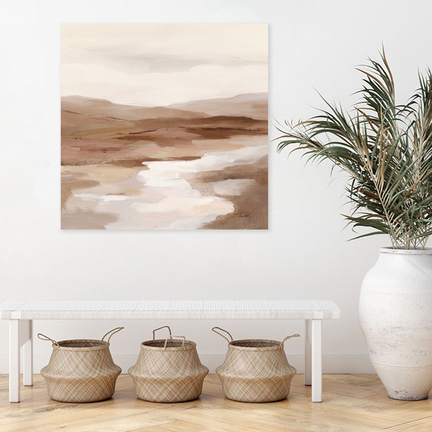 Cinnamon Riverbank I Light by Silvia Vassileva on GIANT ART - banks abstract