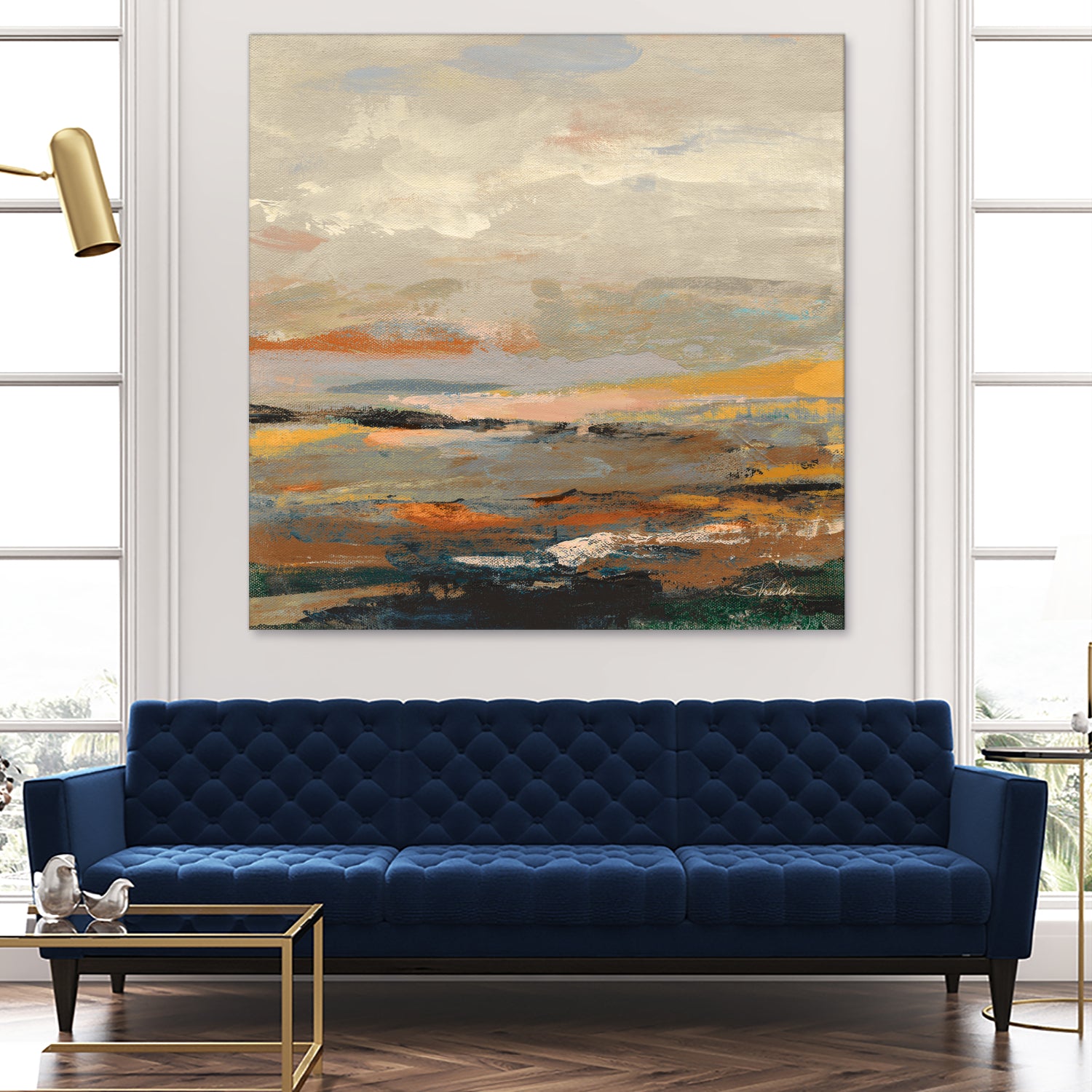 Warm Bay I by Silvia Vassileva on GIANT ART - blue abstract