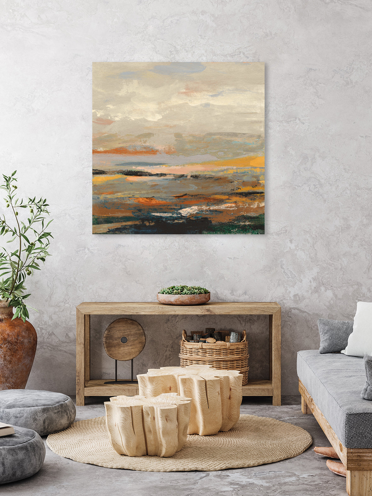 Warm Bay I by Silvia Vassileva on GIANT ART - blue abstract