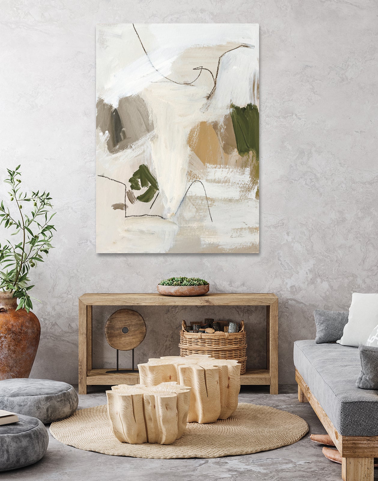 Warm Abstract II by Pamela Munger on GIANT ART - beige abstract