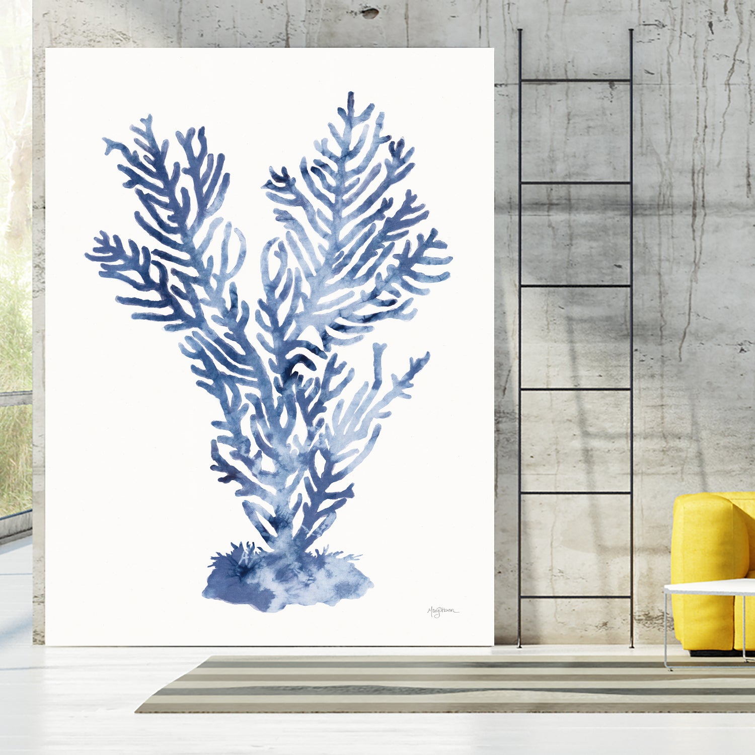 Shibori Coral I by Mary Urban on GIANT ART - blue