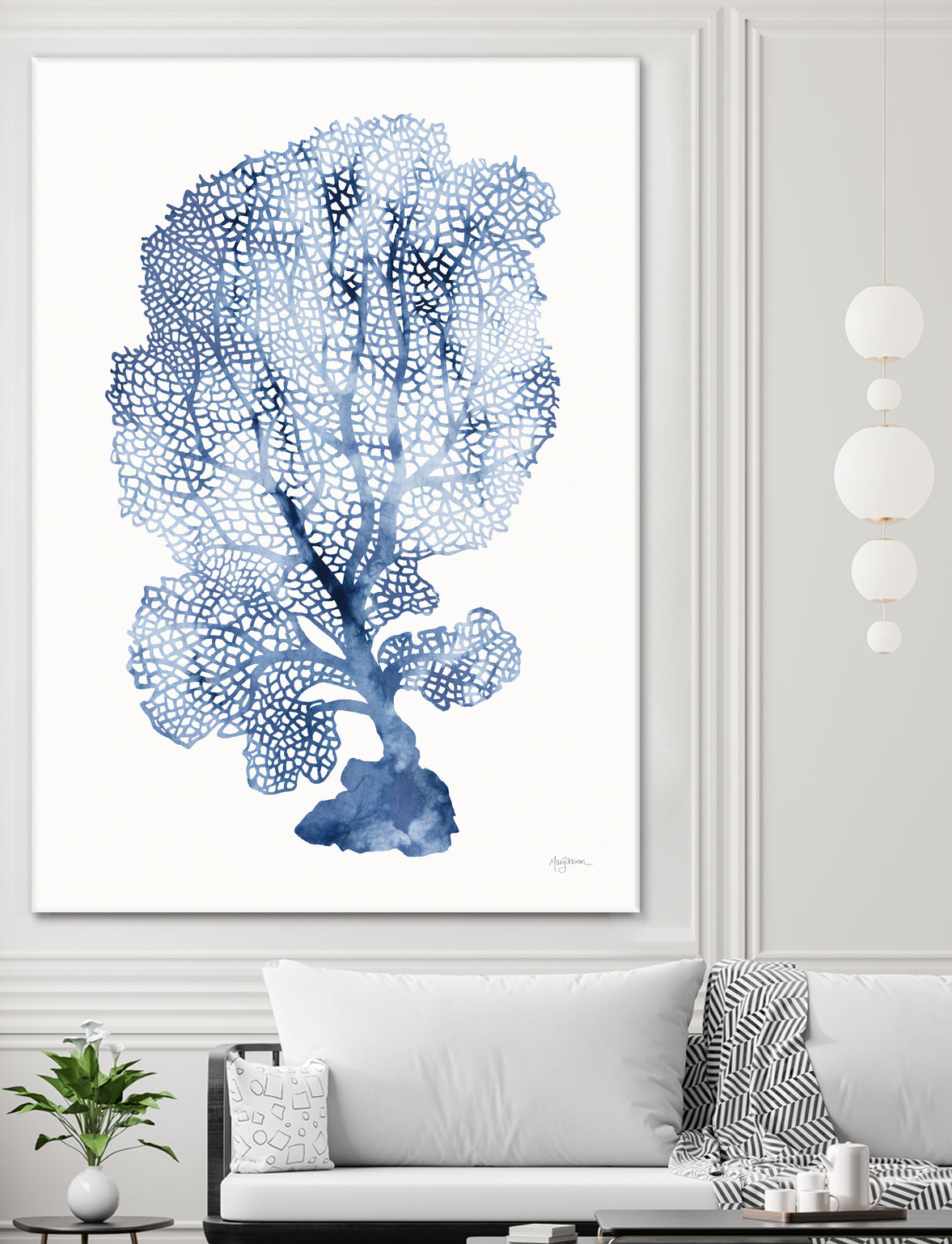 Shibori Coral II by Mary Urban on GIANT ART - blue