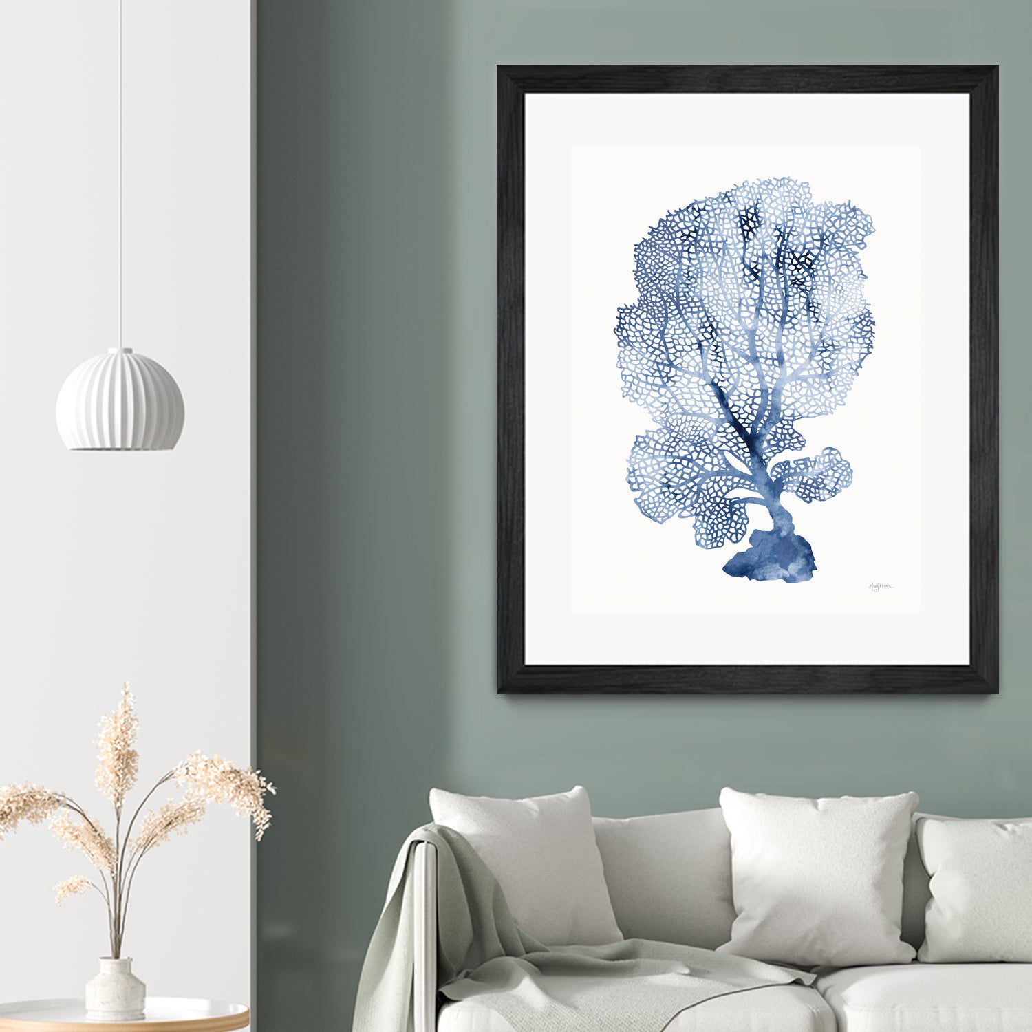 Shibori Coral II by Mary Urban on GIANT ART - blue