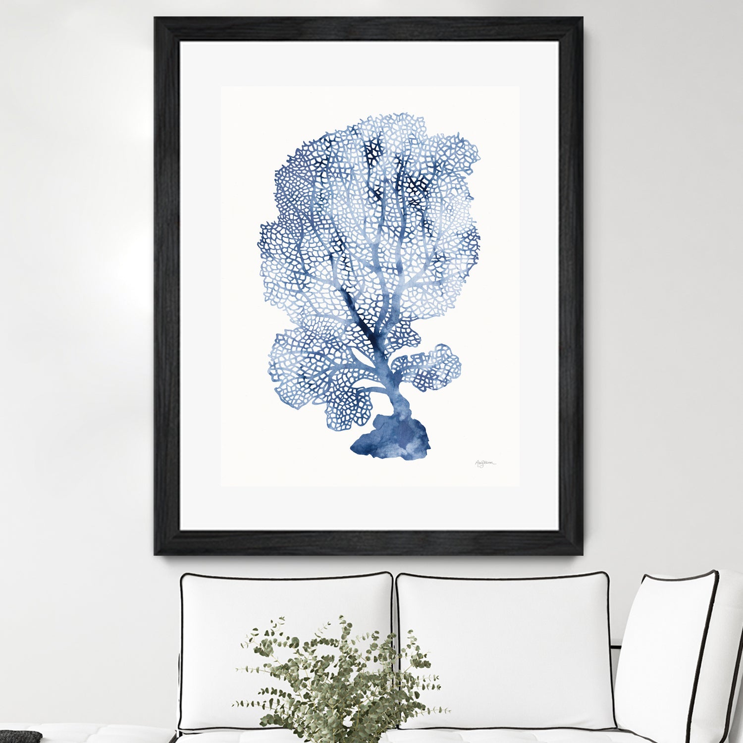 Shibori Coral II by Mary Urban on GIANT ART - blue