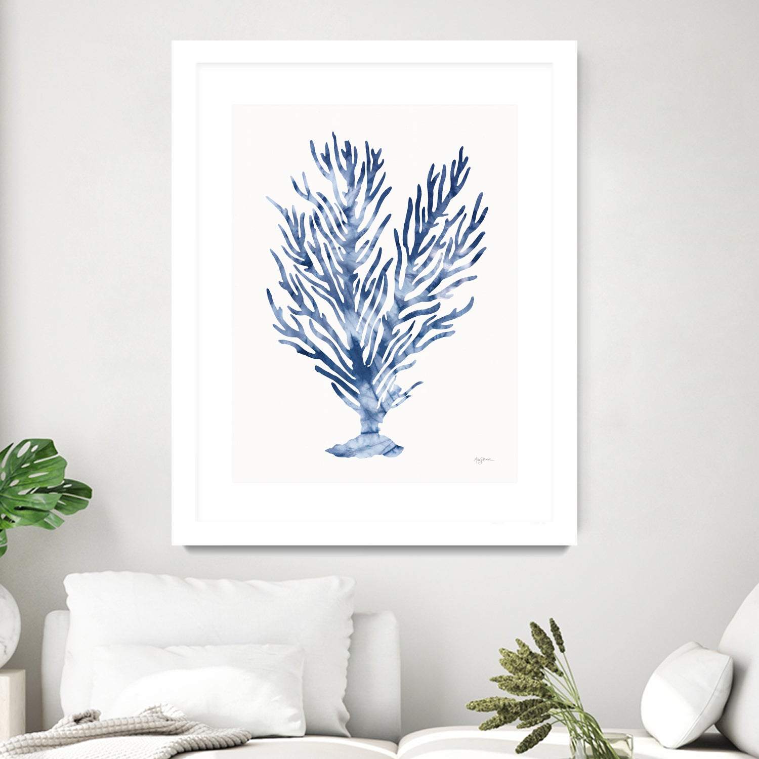 Shibori Coral IV by Mary Urban on GIANT ART - blue
