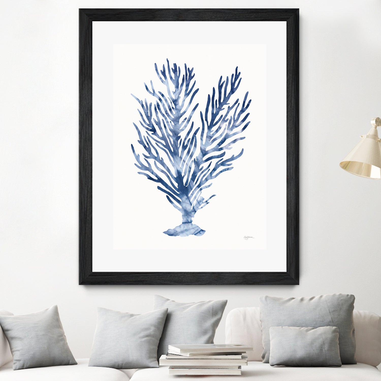 Shibori Coral IV by Mary Urban on GIANT ART - blue