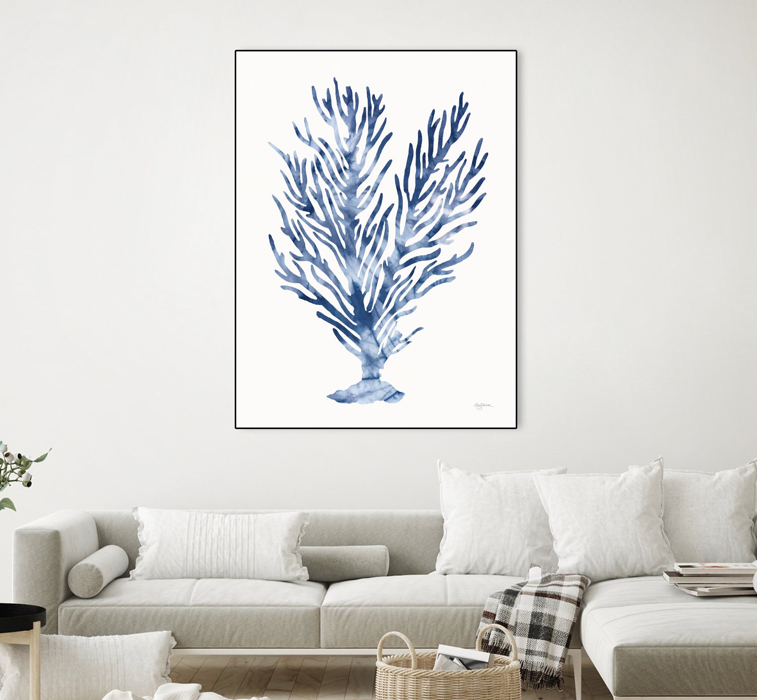 Shibori Coral IV by Mary Urban on GIANT ART - blue