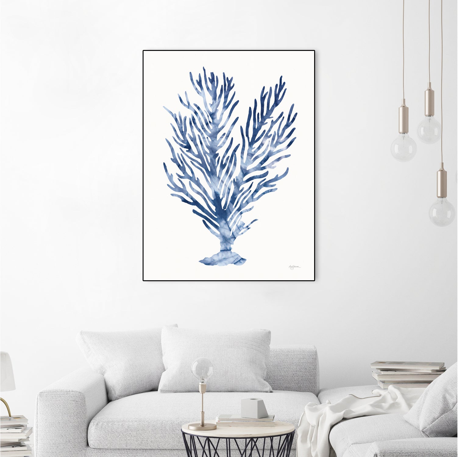 Shibori Coral IV by Mary Urban on GIANT ART - blue