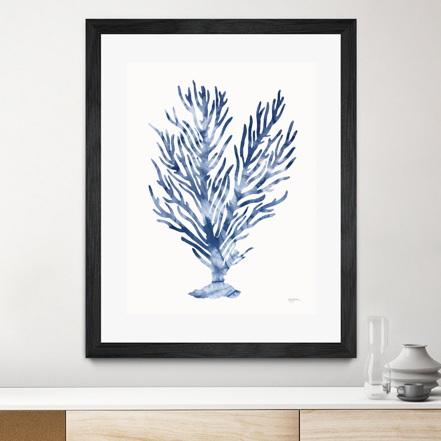 Shibori Coral IV by Mary Urban on GIANT ART - blue