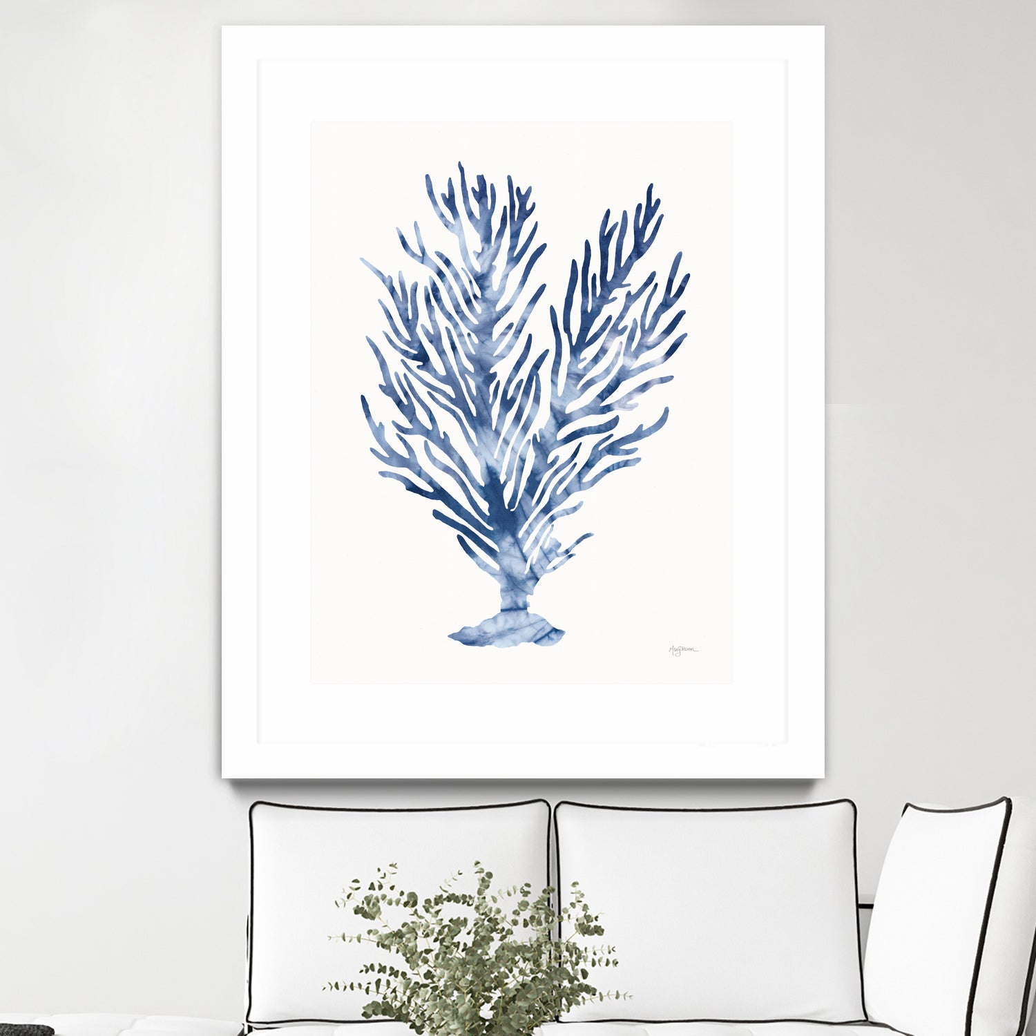 Shibori Coral IV by Mary Urban on GIANT ART - blue