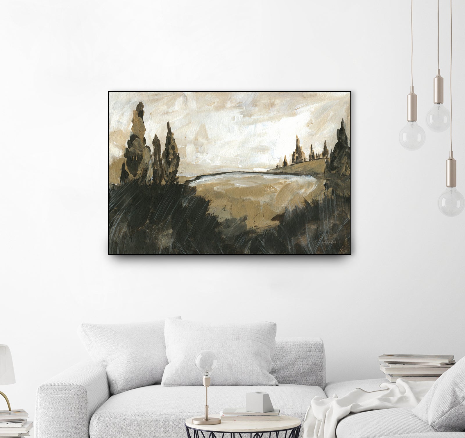 Vintage Rolling Hills by Yvette St. Amant on GIANT ART - black