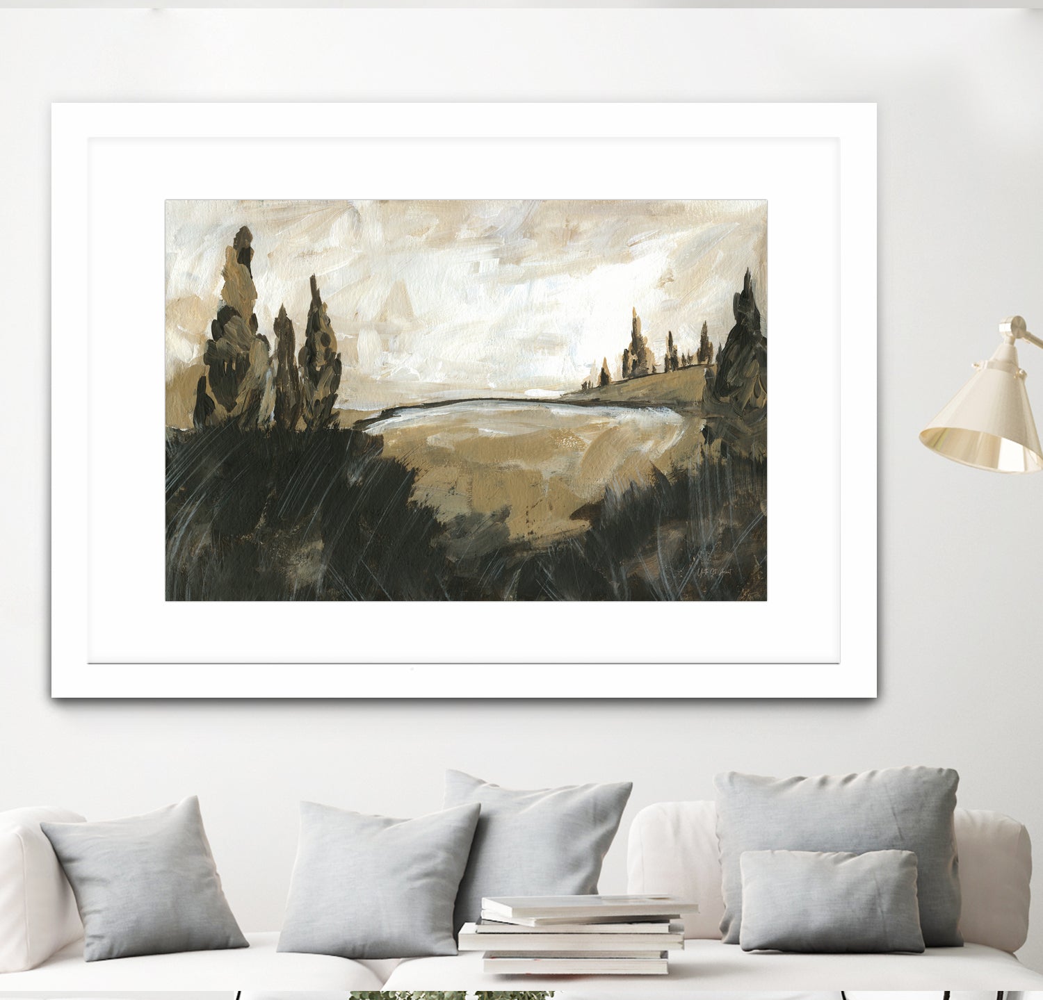 Vintage Rolling Hills by Yvette St. Amant on GIANT ART - black