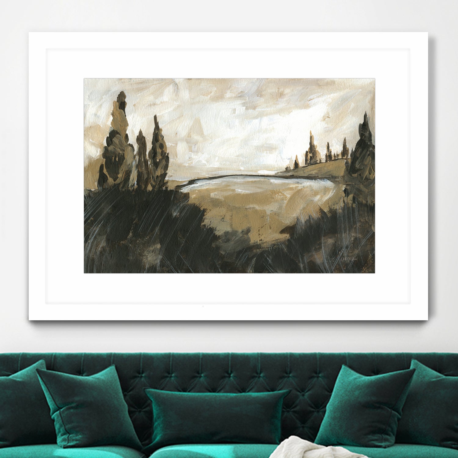 Vintage Rolling Hills by Yvette St. Amant on GIANT ART - black