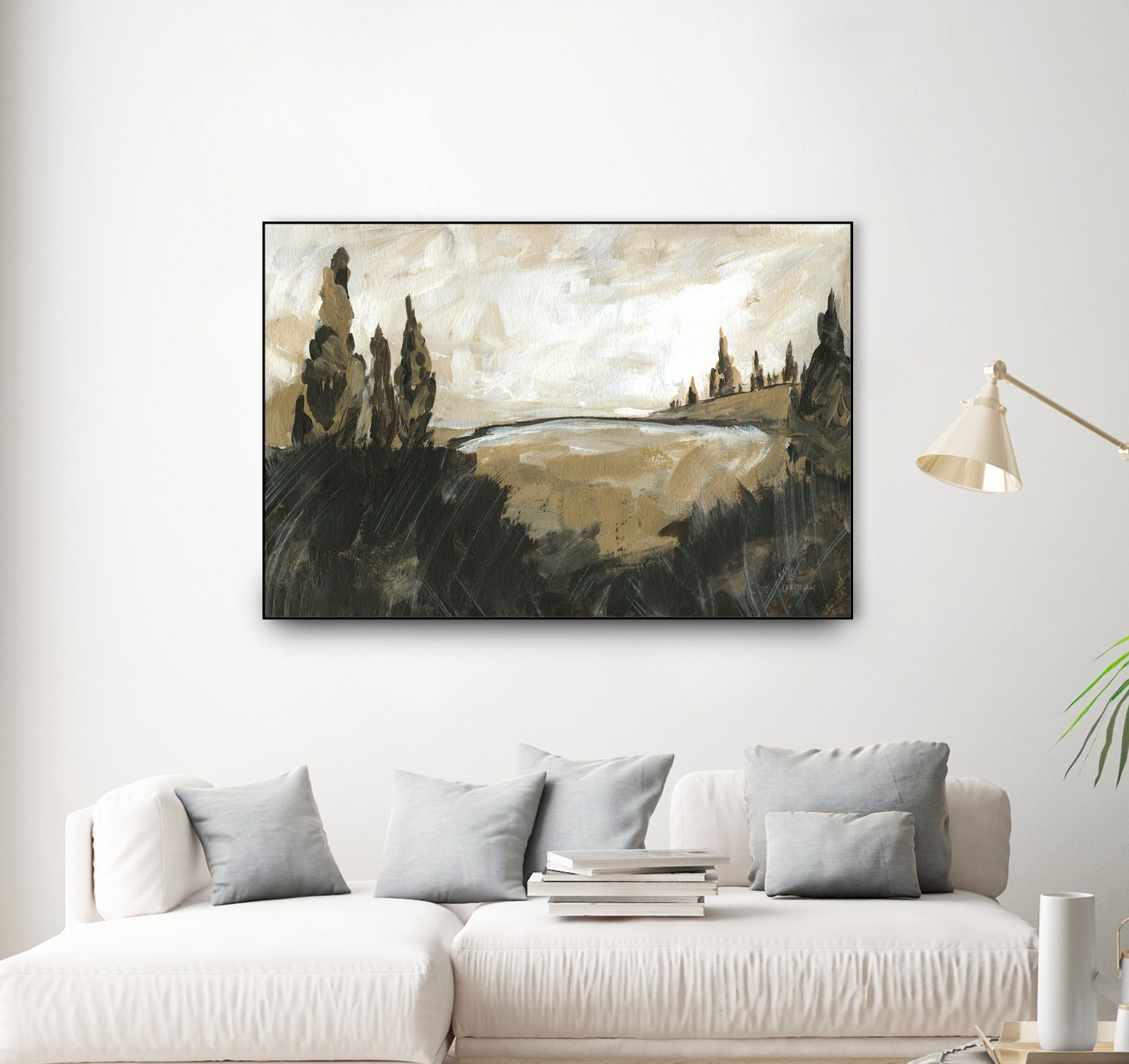 Vintage Rolling Hills by Yvette St. Amant on GIANT ART - black