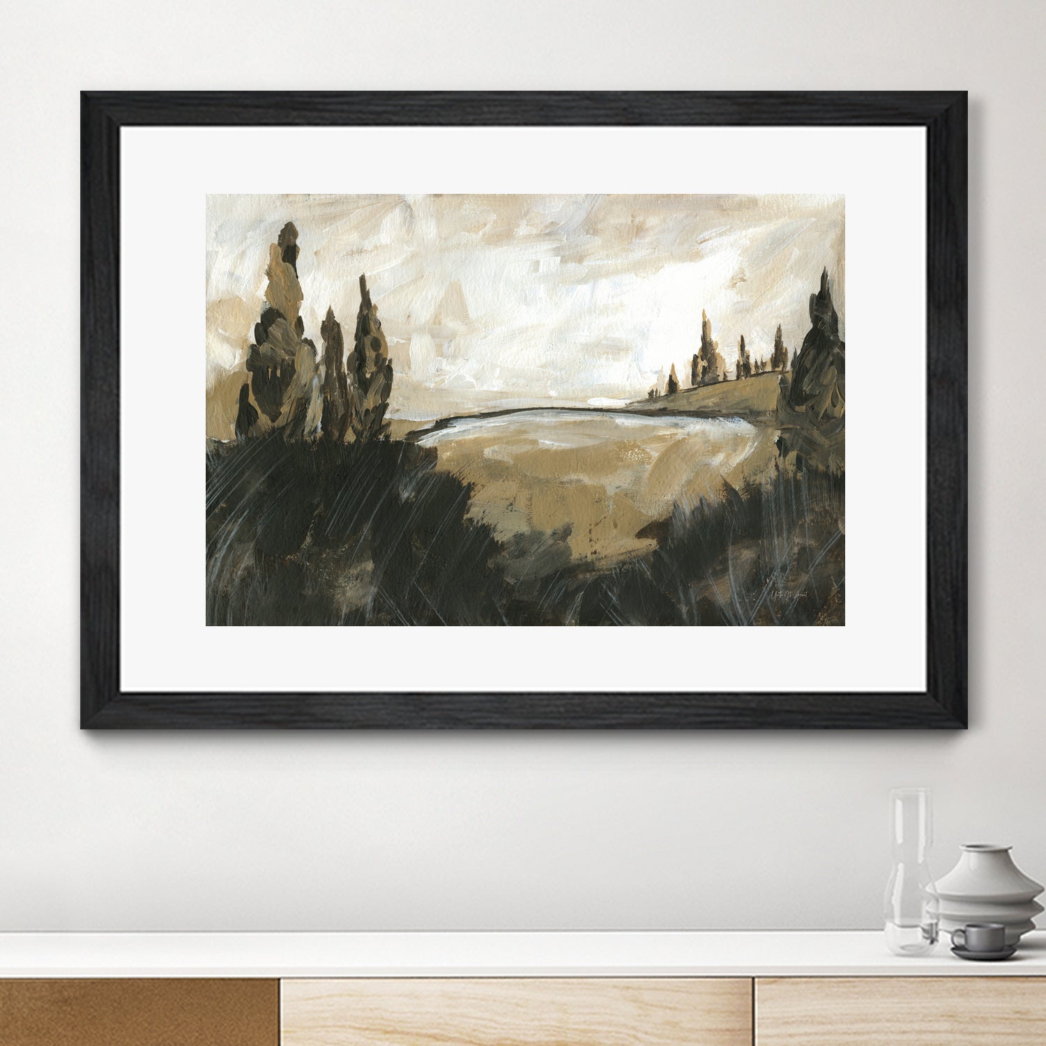 Vintage Rolling Hills by Yvette St. Amant on GIANT ART - black